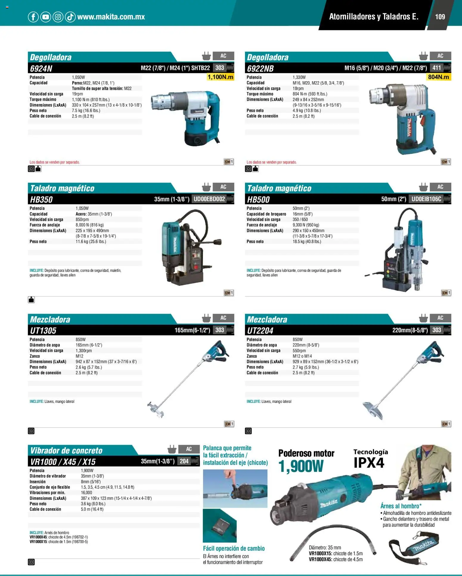 Nuevas ofertas de Makita válidas en toda la República Mexicana desde el 01.01.2024. ¡Encuentra las mejores ofertas en Makita catálogo General! | Página: 109 | Productos: Tornillo, Taladro, Cable, Flexible