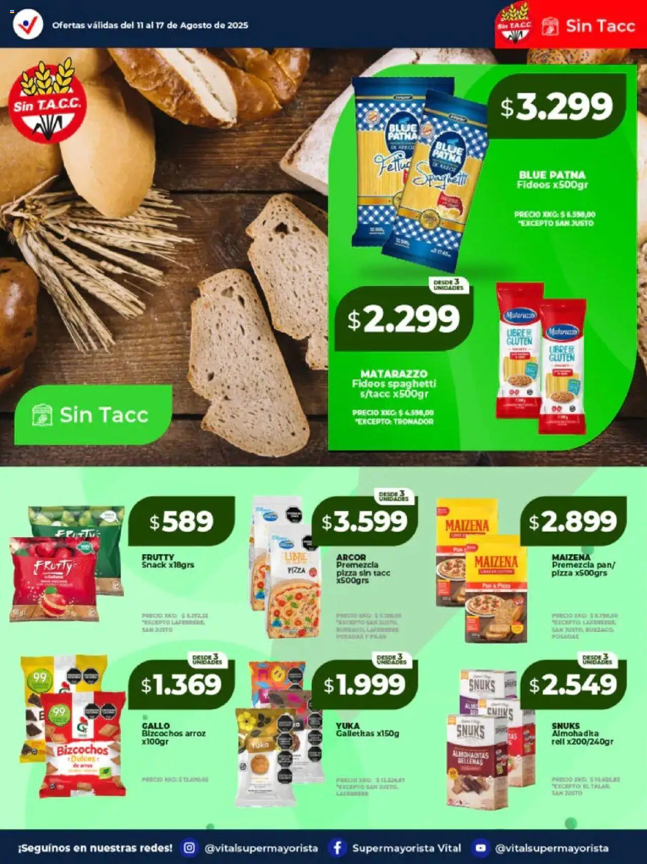 Vital ofertas │ válido desde el 11.08.2025 | Página: 23 | Productos: Galletitas, Pizza, Arroz, Fideos