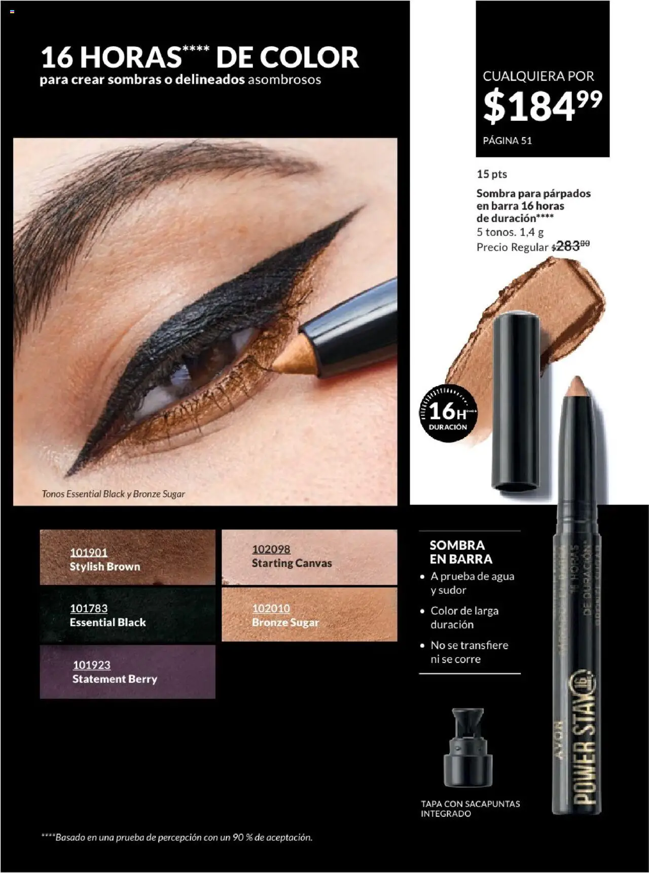 Nuevas ofertas de AVON válidas en toda la República Mexicana desde el 17.03.2025. ¡Encuentra las mejores ofertas en AVON campaña 7 2025! | Página: 51 | Productos: Sacapuntas, Agua, Sombra, Barra