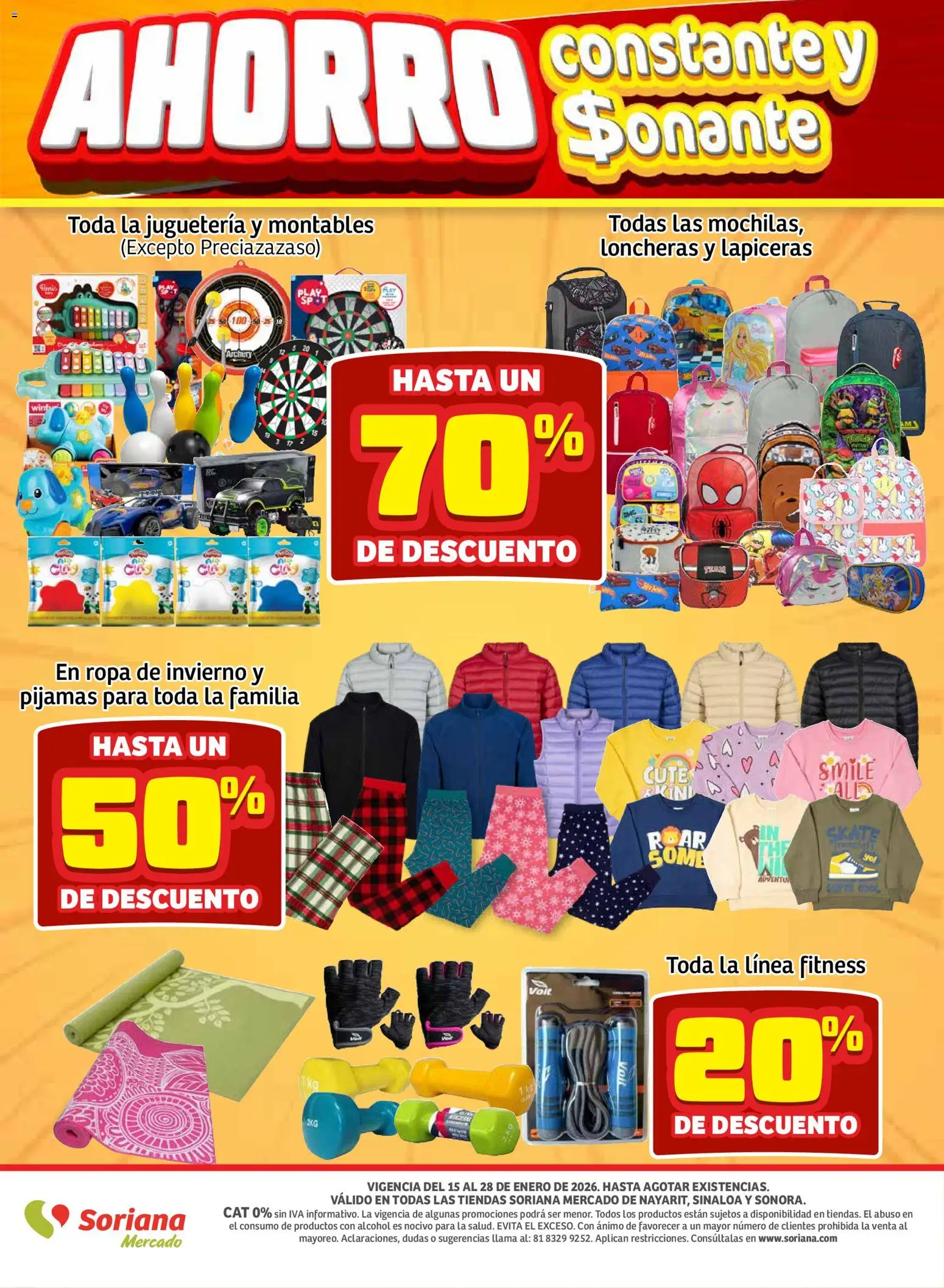 Nuevas ofertas de Soriana válidas en toda la República Mexicana desde el 15.01.2026. ¡Encuentra las mejores ofertas en Soriana - Pesito Valedor Mercado: Nay, Sin, Son! | Página: 29 | Productos: Ropa