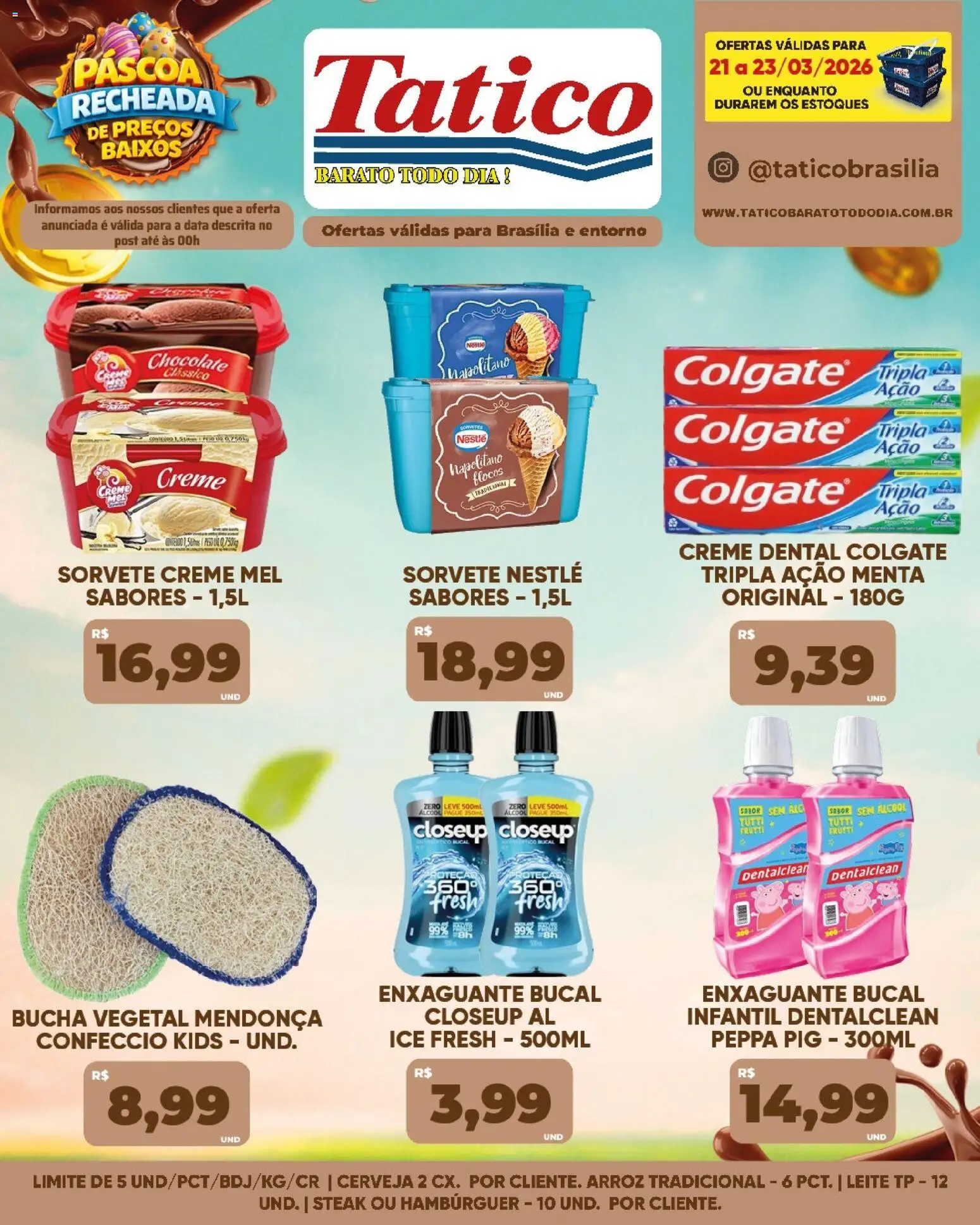 Tatico Folheto - válido de 21.03.2026 | Página: 15 | Produtos: Enxaguante bucal, Mel, Hambúrguer, Flocos