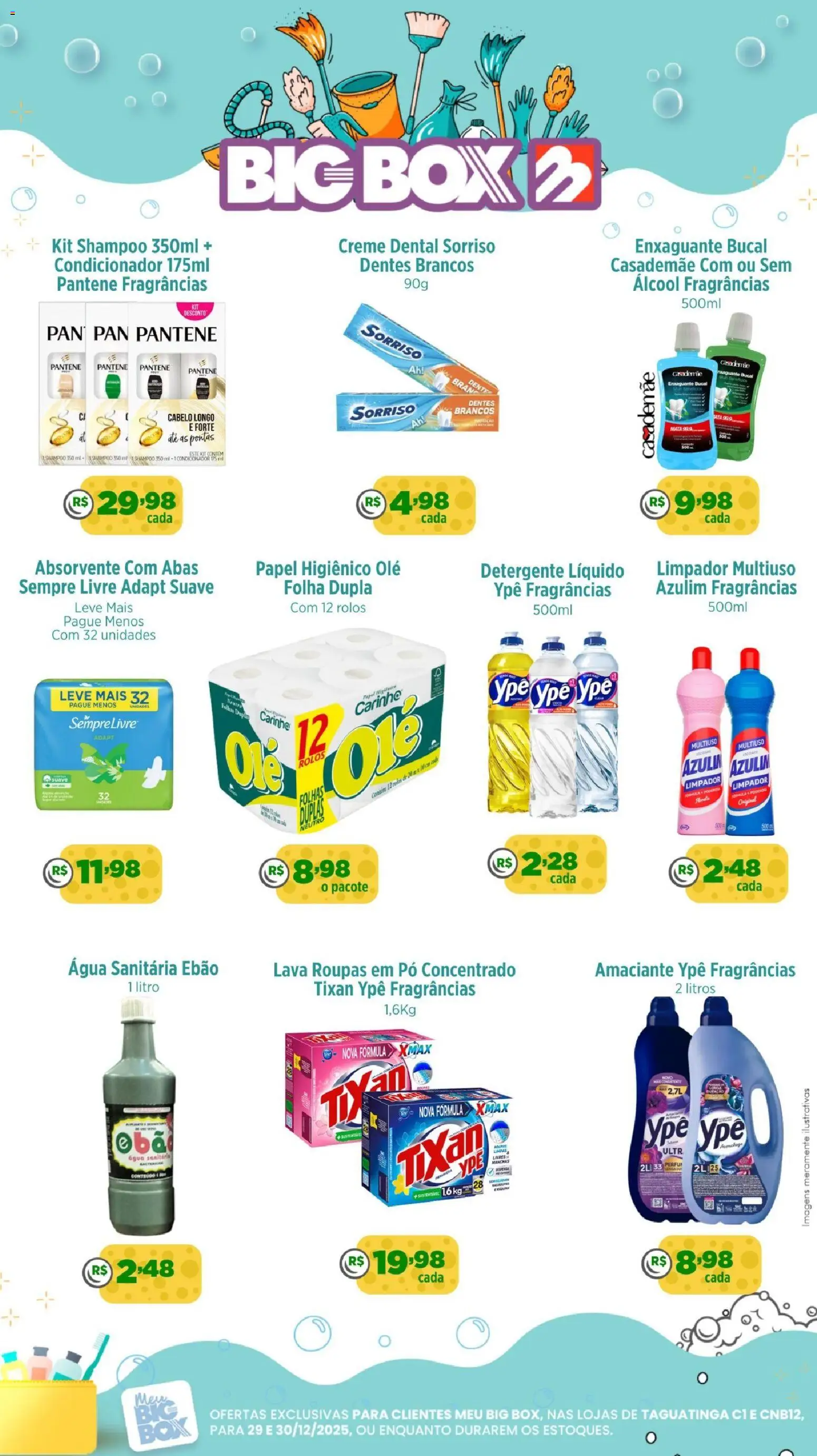 Big Box Folheto - válido de 29.12.2025 | Página: 1 | Produtos: Papel higienico ole, Detergente, Roupas, Sempre Livre