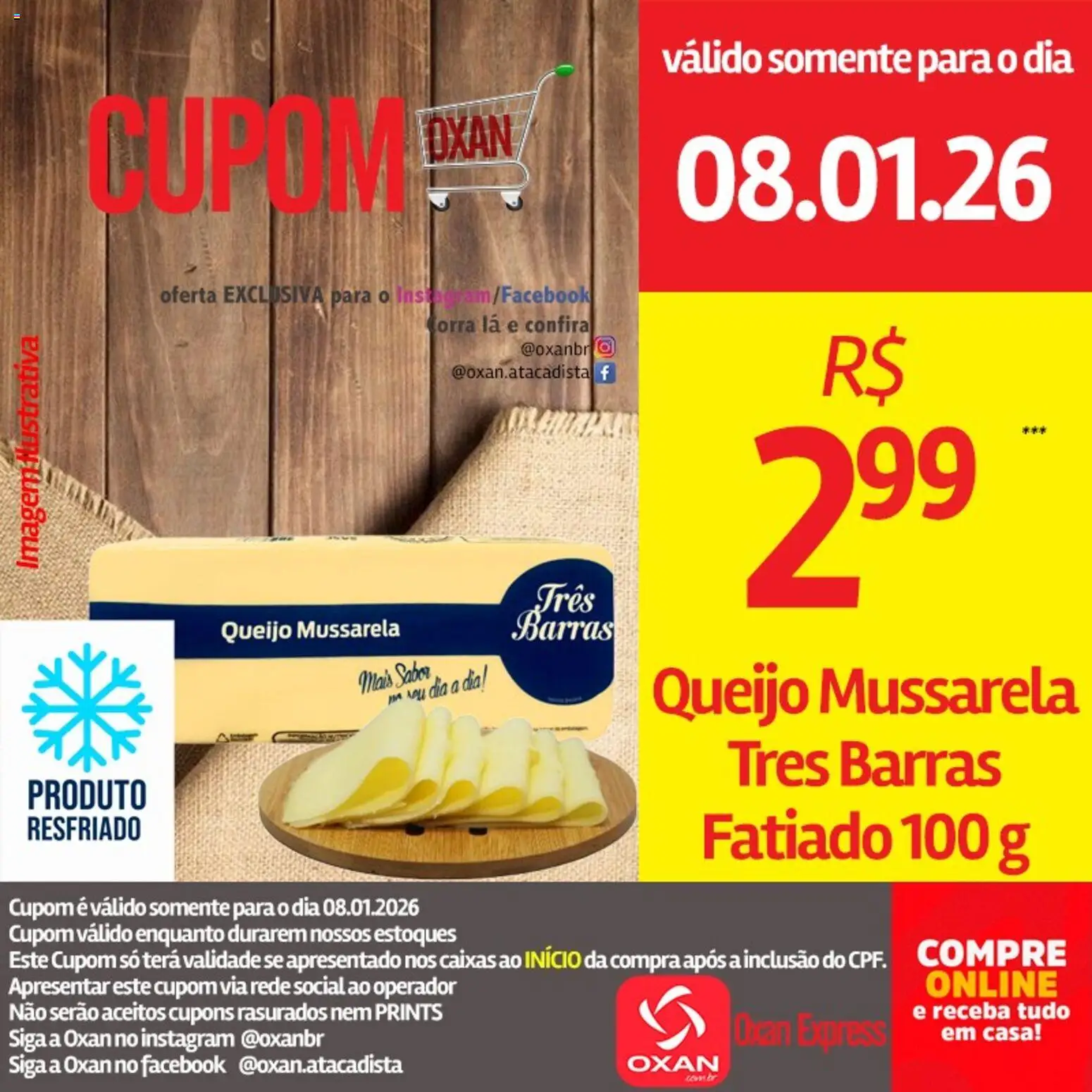 Oxan Atacadista Folheto - válido de 08.01.2026 | Página: 7 | Produtos: Queijo, Pá, Mussarela