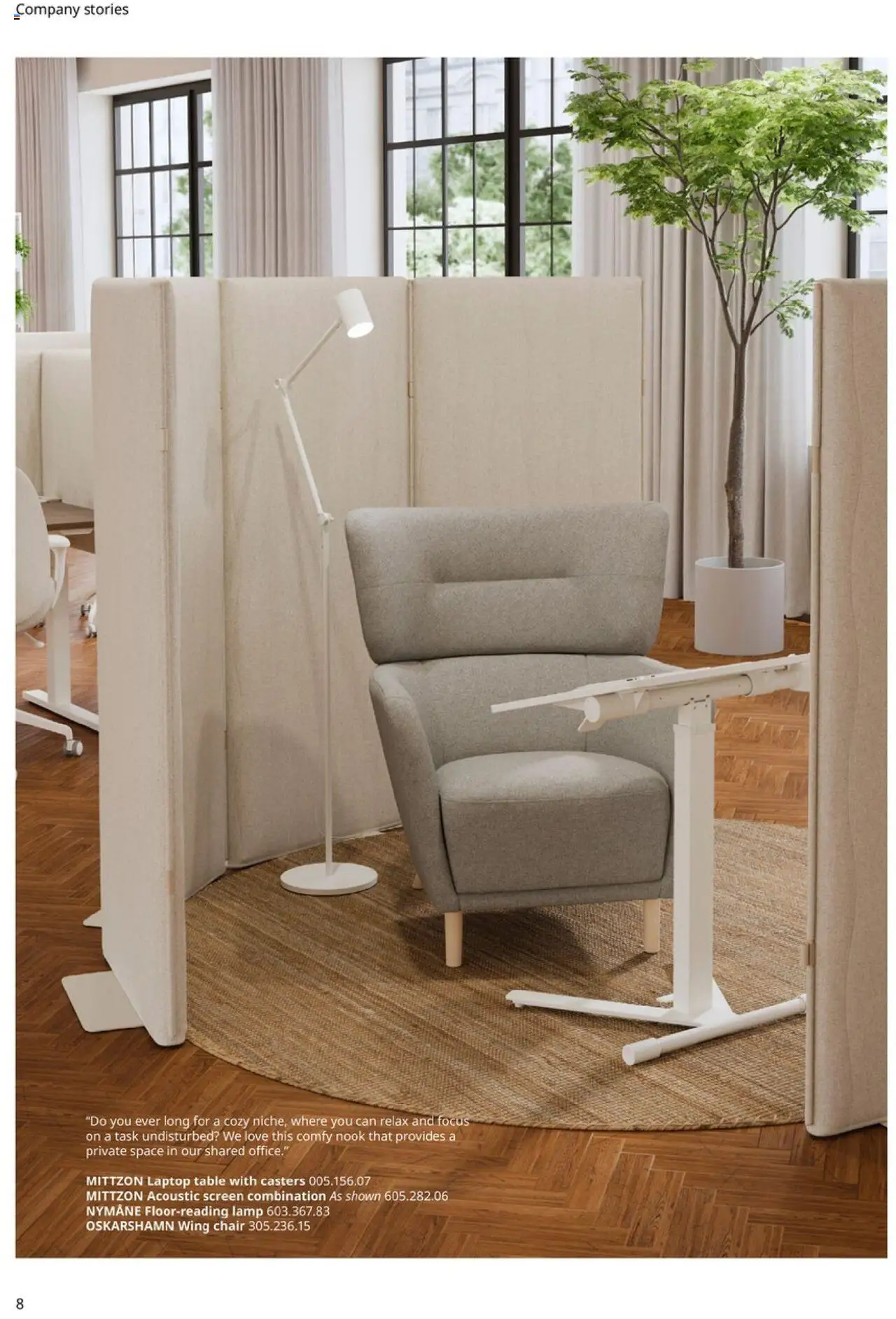 IKEA Office Brochure 2025 - valid from 01.03.2025 | Page: 8 | Products: Table, Chair, Lamp, Laptop