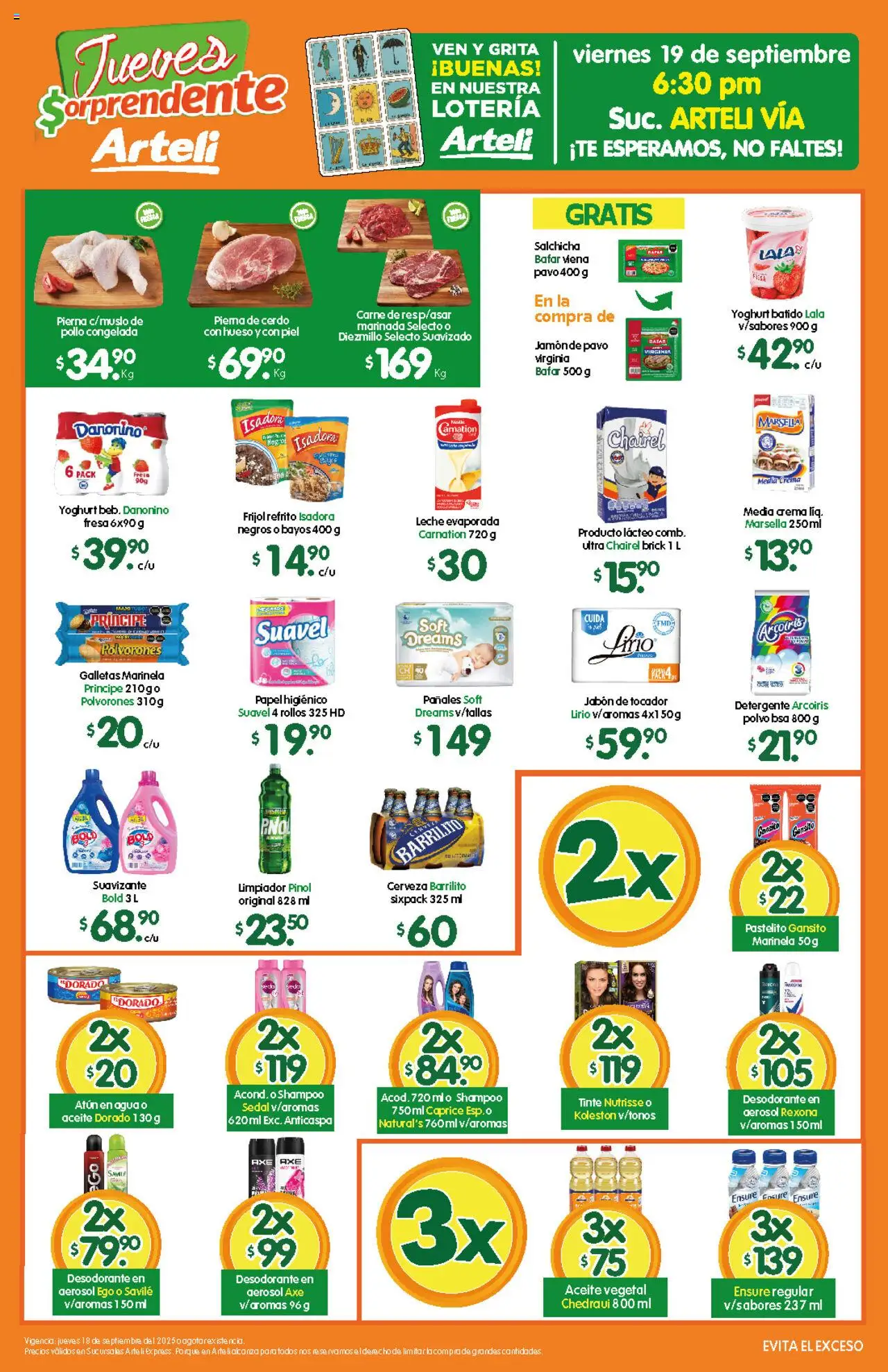 Nuevas ofertas de Arteli válidas en toda la República Mexicana desde el 18.09.2025. ¡Encuentra las mejores ofertas en Arteli - Folleto Express! | Página: 1 | Productos: Fresa, Salchicha, Atún, Jabón