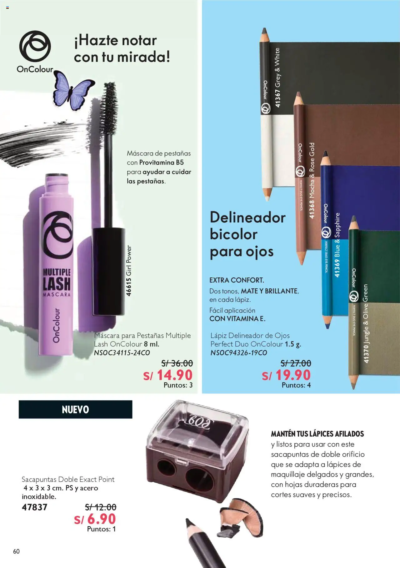 Catálogo Oriflame válido desde 04.10.2025 | Página: 60 | Productos: Máscara, Delineador, Sacapuntas, Maquillaje