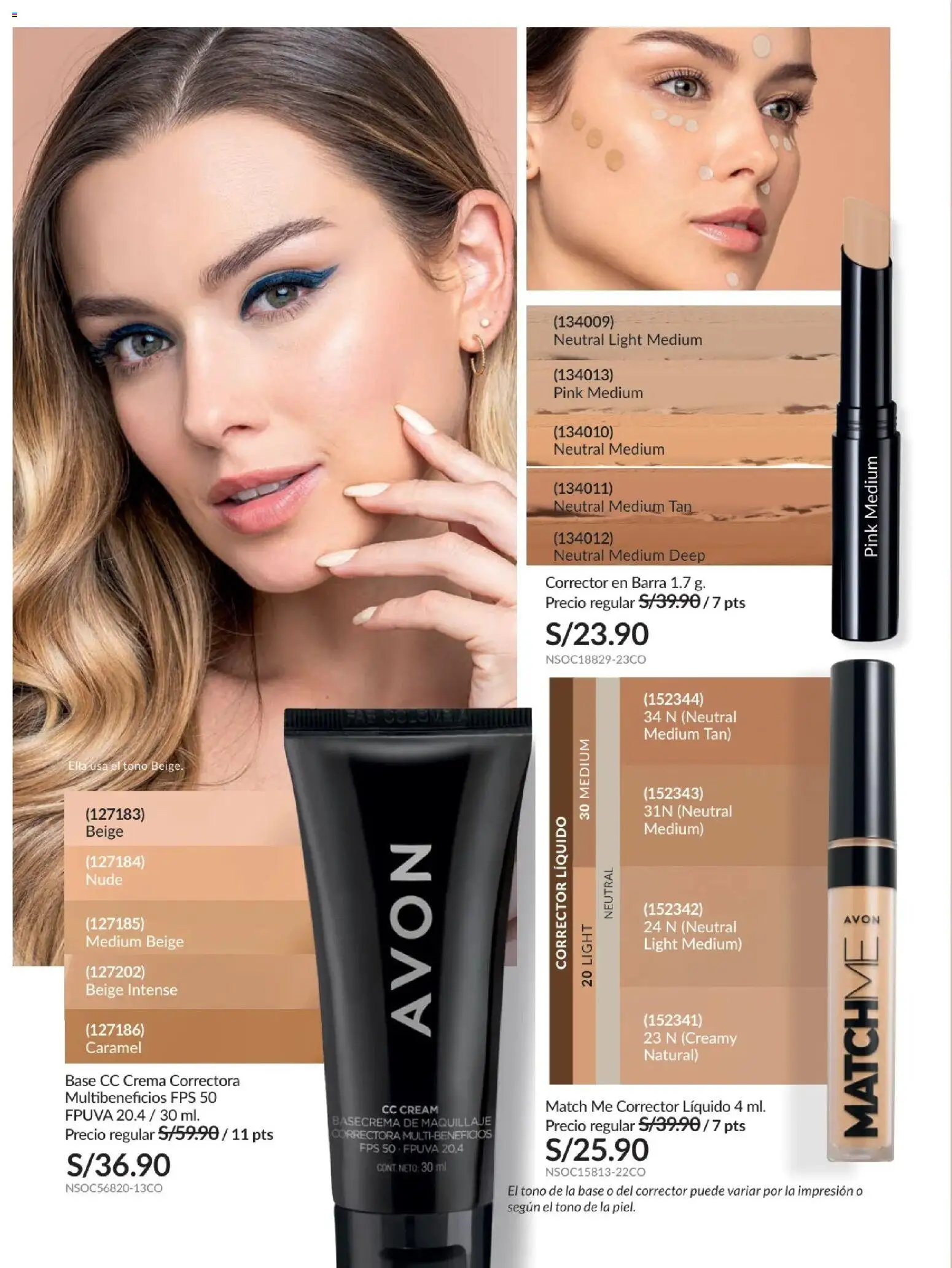 Catálogo Avon válido desde 01.02.2026 | Página: 56 | Productos: Crema, Maquillaje, Corrector, CC cream