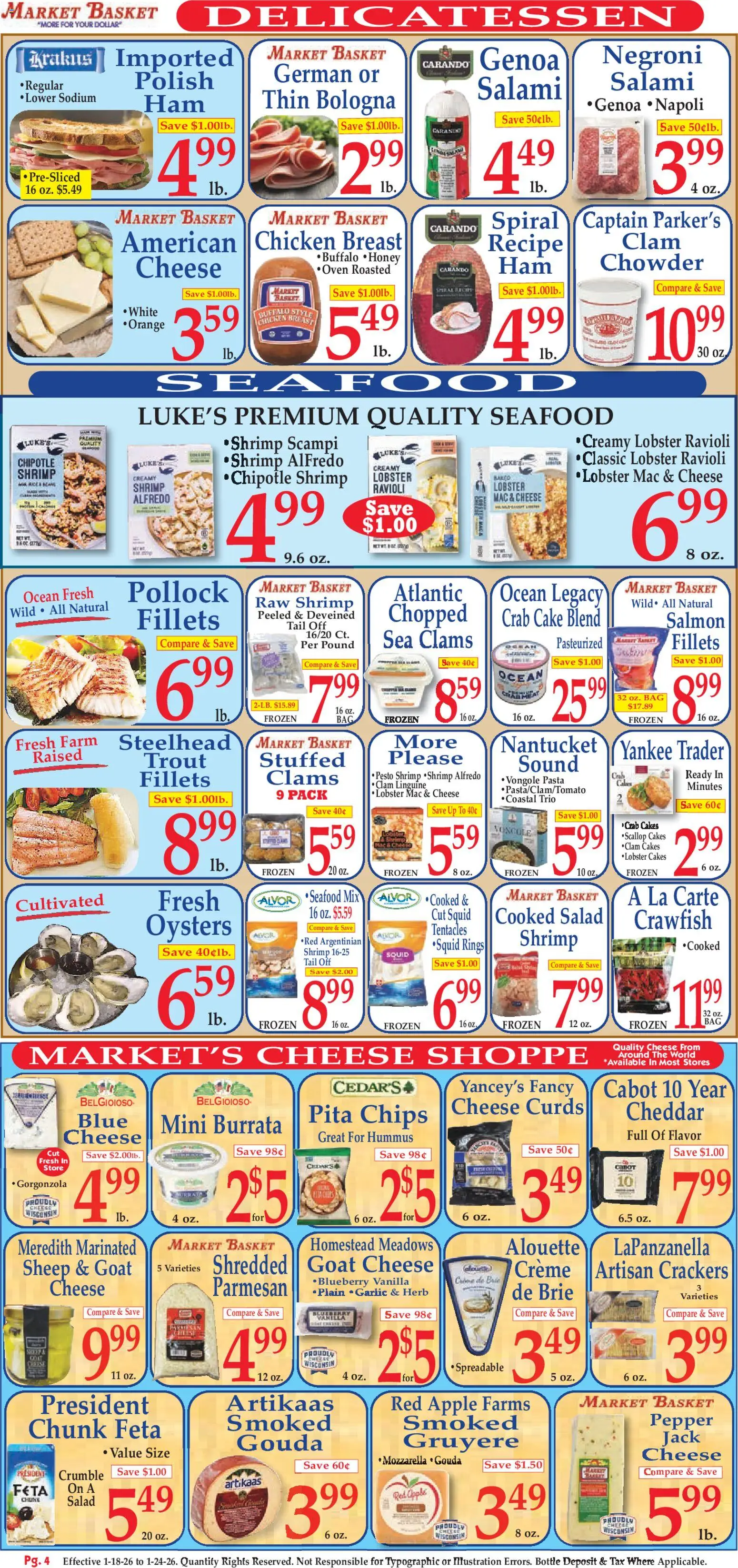 Market Basket Ad - valid from 18.01.2026 | Page: 4 | Products: Cheese, Salad, Pepper, Oven