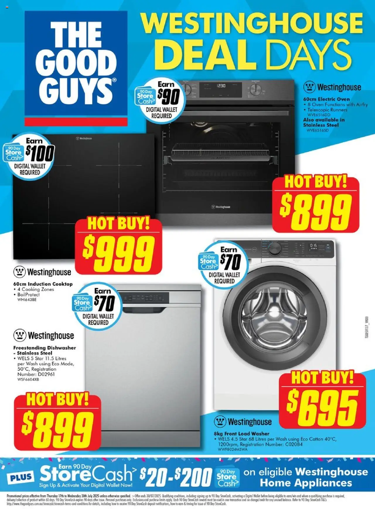 The Good Guys catalogue - valid from 16.07.2025 | Page: 1 | Products: Wallet, Oven, Dishwasher, Washer