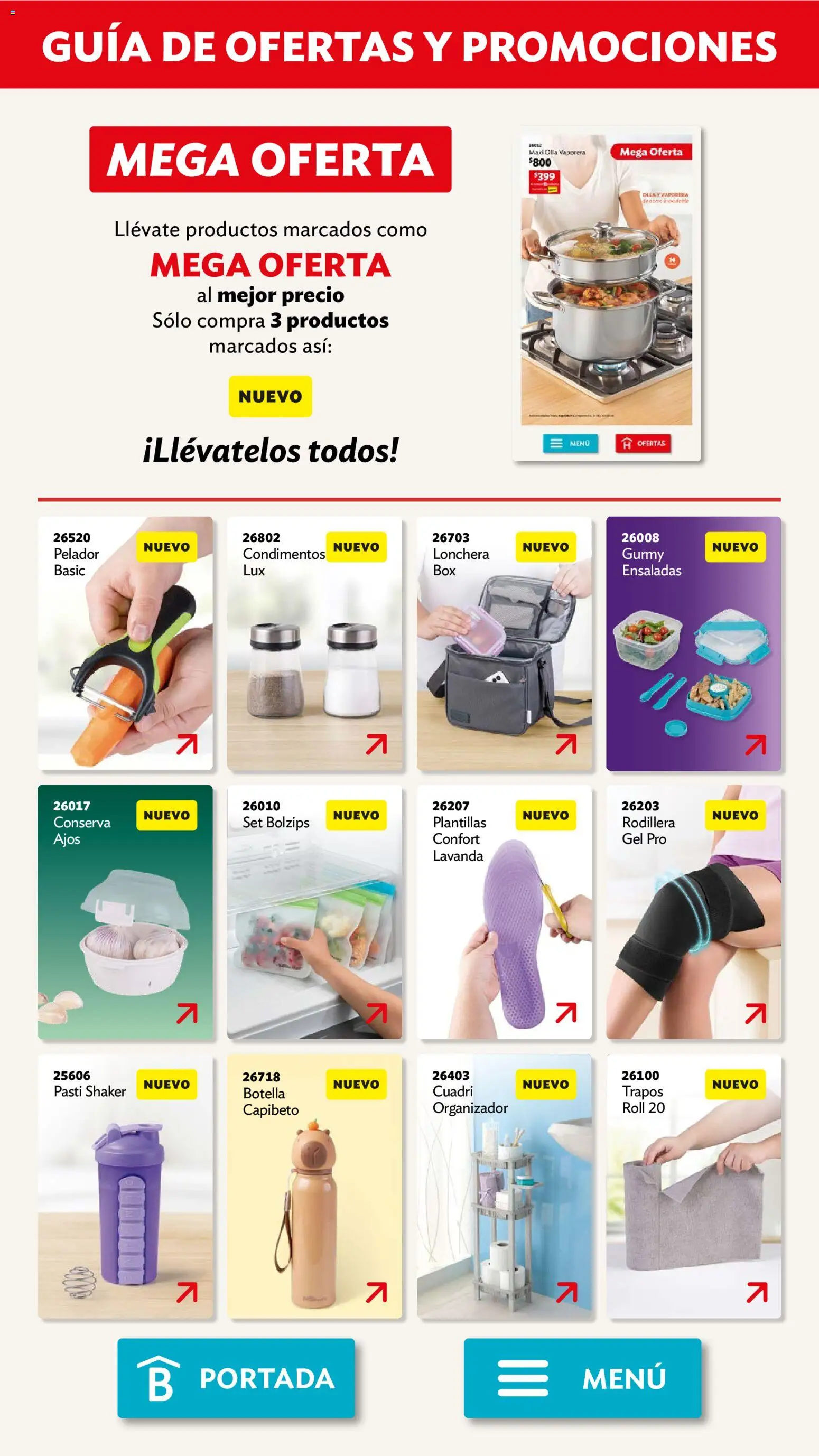 Nuevas ofertas de Betterware válidas en toda la República Mexicana desde el 02.02.2026. ¡Encuentra las mejores ofertas en Betterware campaña 2 2026! | Página: 113 | Productos: Organizador, Vaporera, Botella, Olla