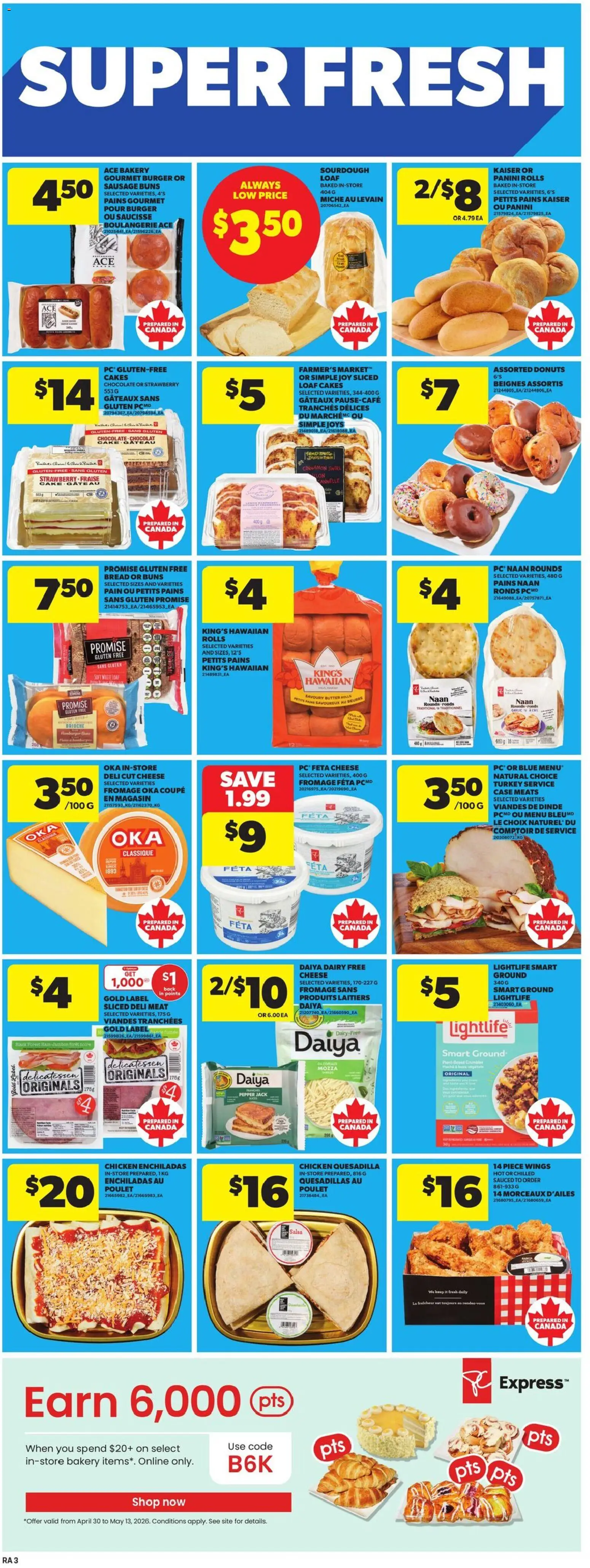 Atlantic Superstore flyer valid from 30.04.2026 | Page: 6 | Products: Case, Cheese, Bread, Chicken