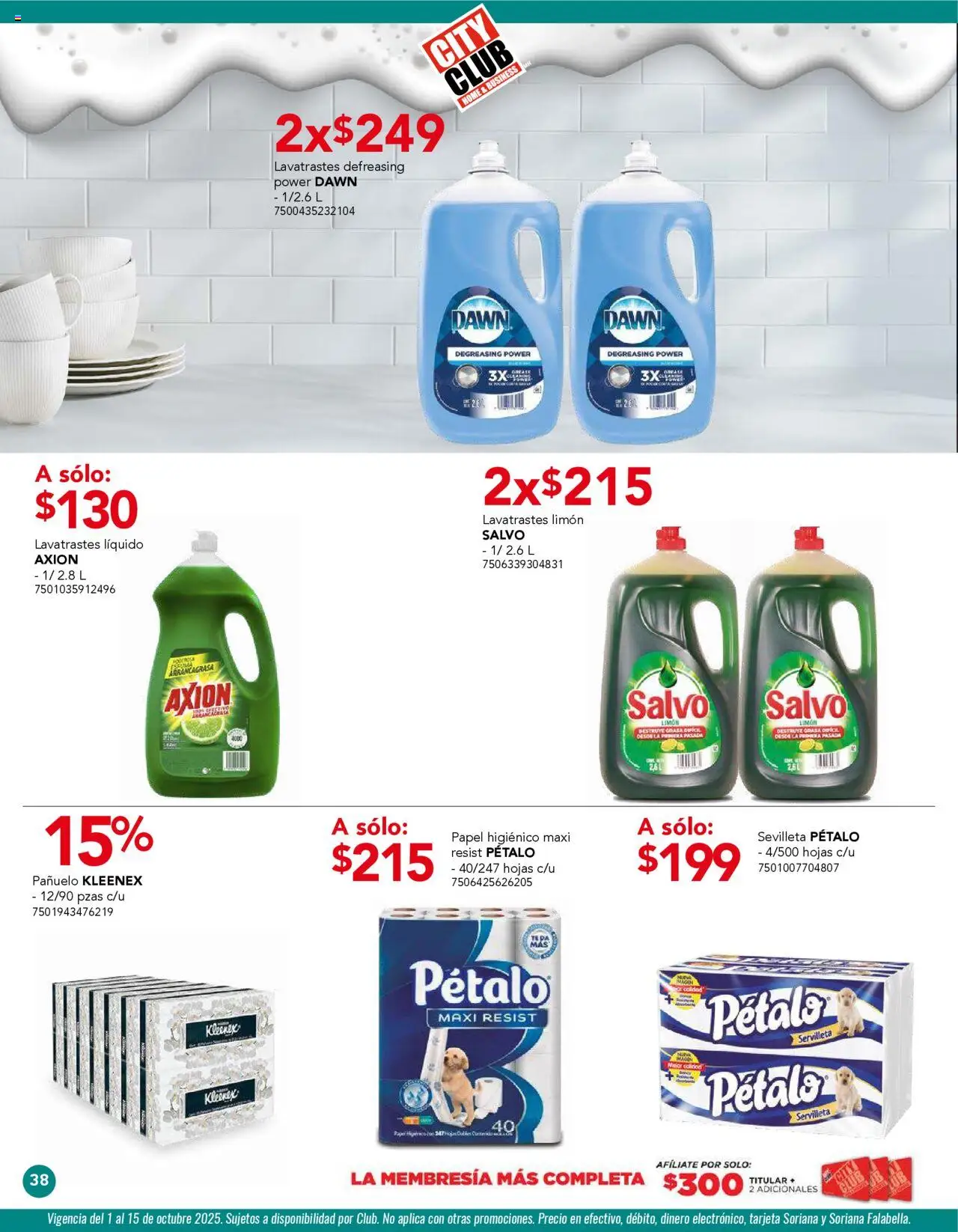Nuevas ofertas de City Club válidas en toda la República Mexicana desde el 01.10.2025. ¡Encuentra las mejores ofertas en City Club - Catálogo! | Página: 36 | Productos: Limón, Espuma, Papel higiénico, Pañuelo