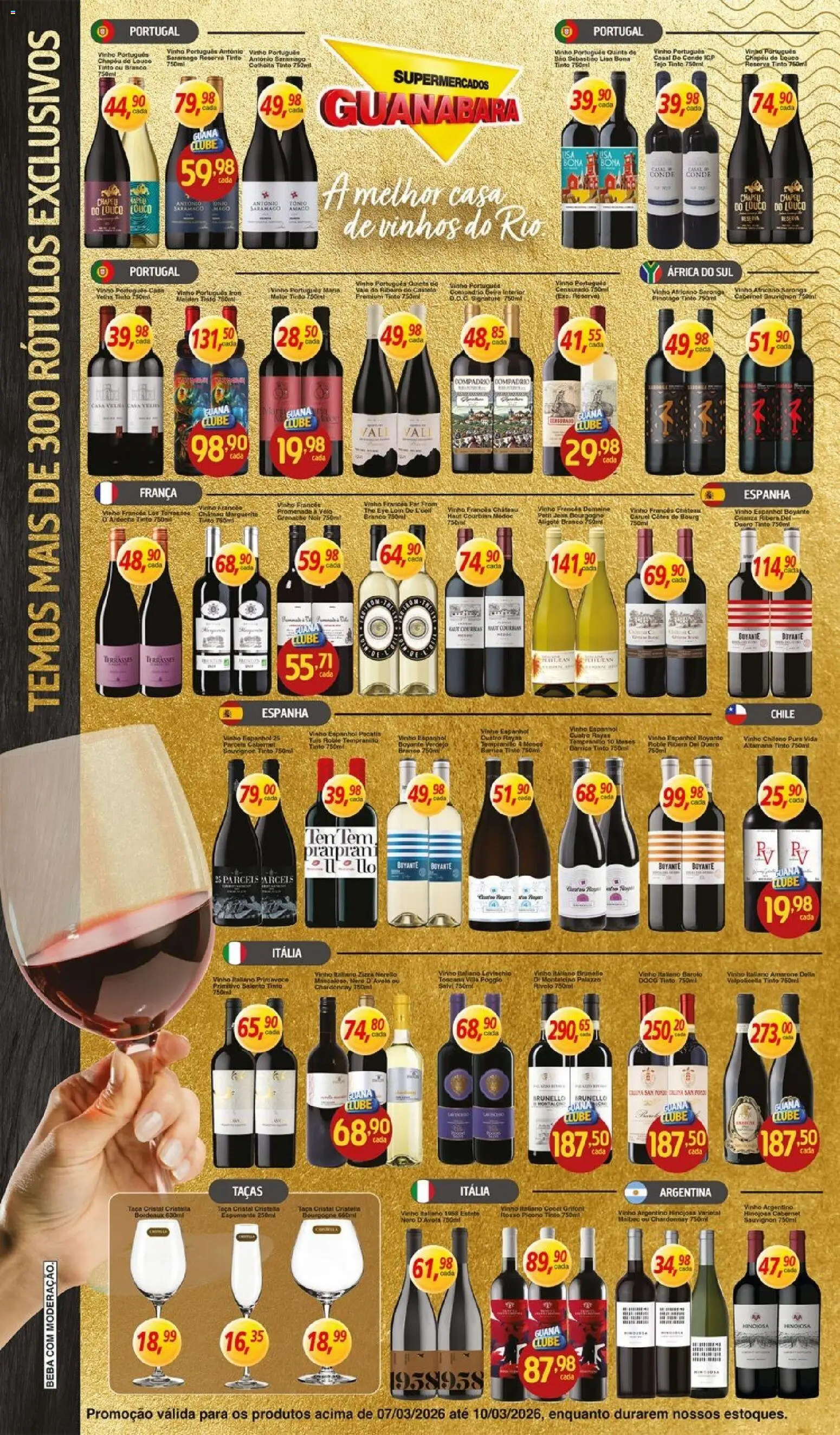 Supermercados Guanabara Folheto - válido de 07.03.2026 | Página: 6 | Produtos: Espumante, Taças, Vinho, Chapéu