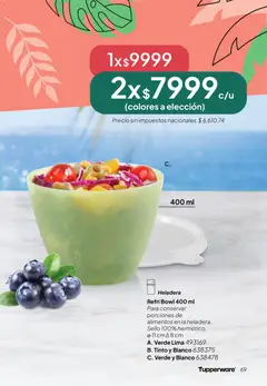 Vista previa Tupperware Folleto válido desde el 09.12.2025 | Página: 70 | Productos: Bowl, Lima, Heladera