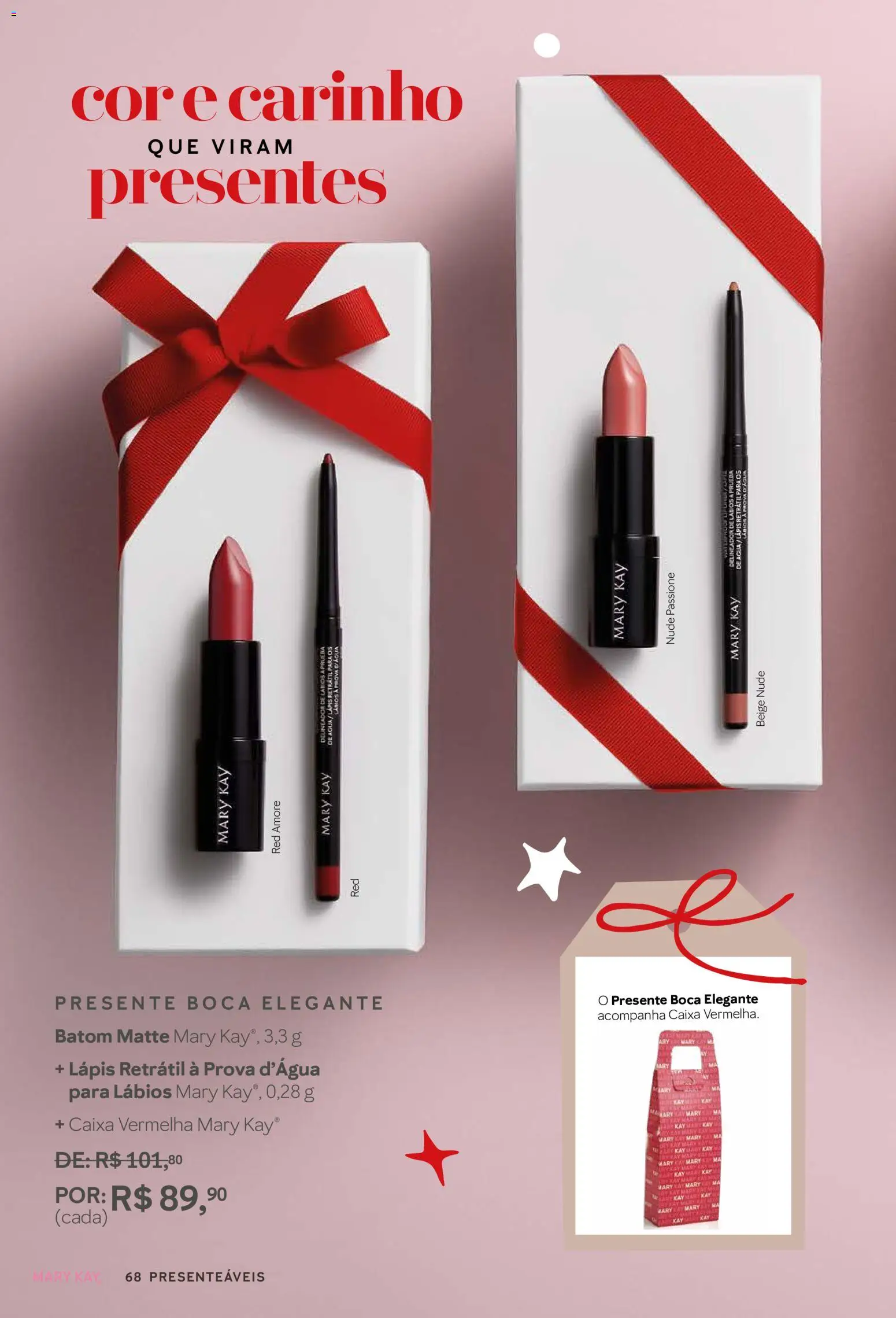 Mary Kay Folheto - válido de 01.11.2025 | Página: 68 | Produtos: Delineador, Batom, Lápis, Caixa