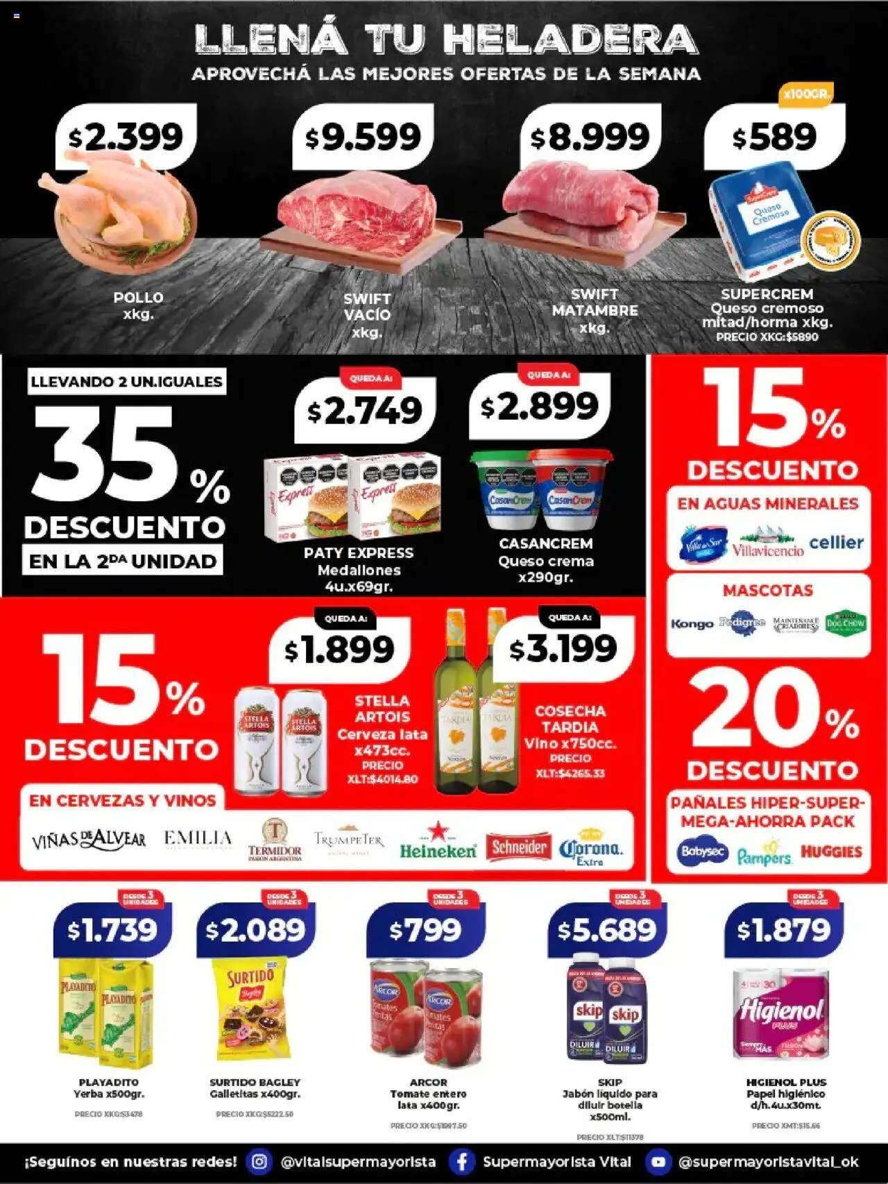 Vital - Ofertas fin de semana │ válido desde el 01.08.2025 | Página: 2 | Productos: Yerba, Heladera, Cerveza, Crema