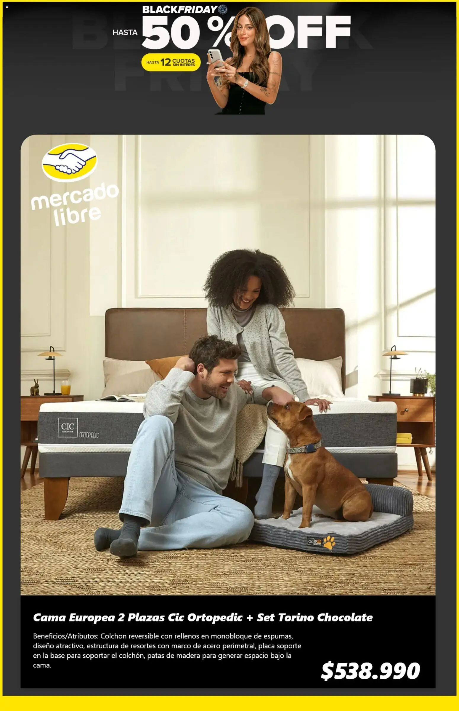 Black Friday Mercado Libre │ válido desde el 28.11.2025 | Página: 7 | Productos: Cama, Colchón, Chocolate, Base