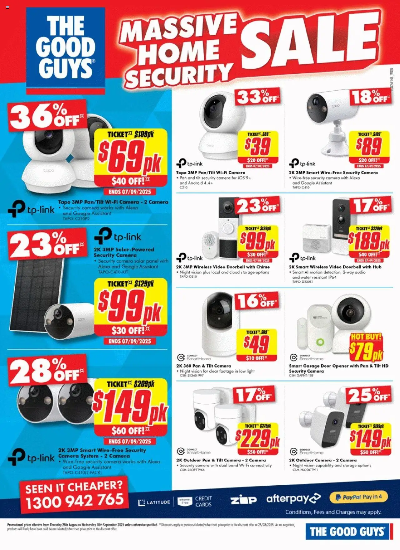 The Good Guys catalogue - valid from 27.08.2025 | Page: 2 | Products: Door, Light, Water, Camera