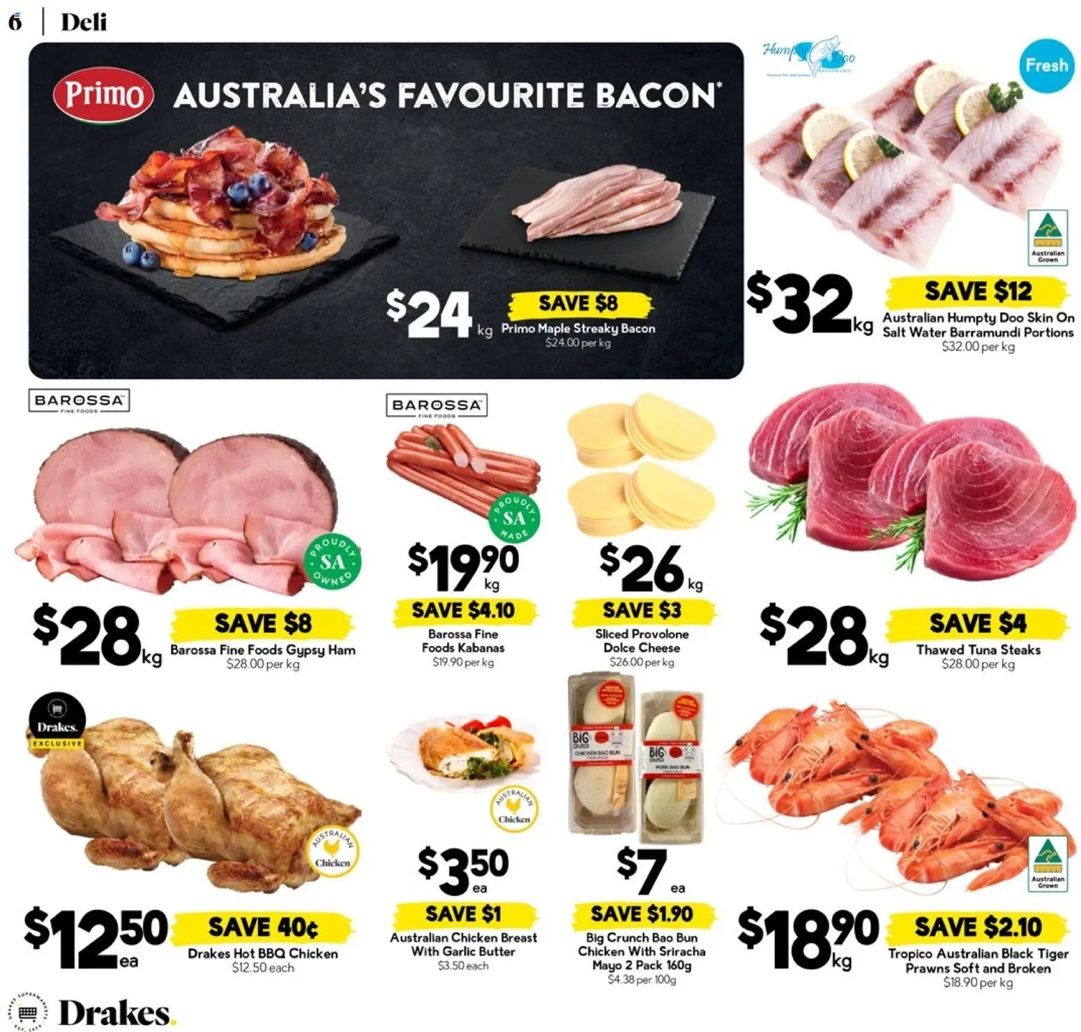 Drakes catalogue - valid from 15.04.2026 | Page: 6 | Products: Butter, Cheese, Prawns, Tuna