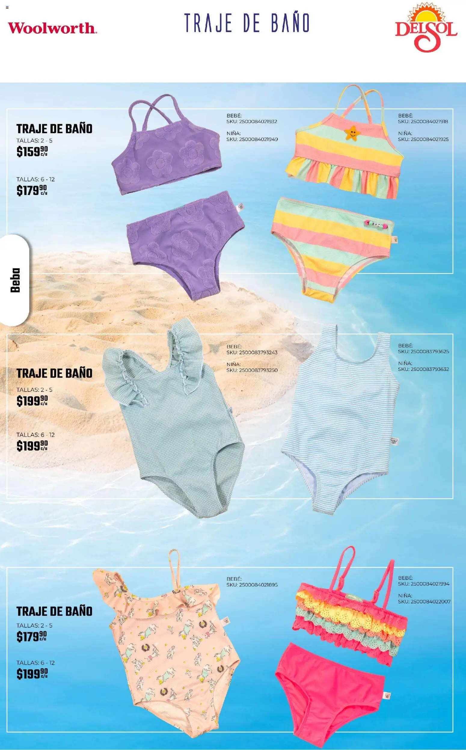 Nuevas ofertas de Del Sol y Woolworth válidas en toda la República Mexicana desde el 19.03.2026. ¡Encuentra las mejores ofertas en Del Sol y Woolworth catálogo Vacaciones 2026 ! | Página: 45 | Productos: Traje, Traje de baño, Baño