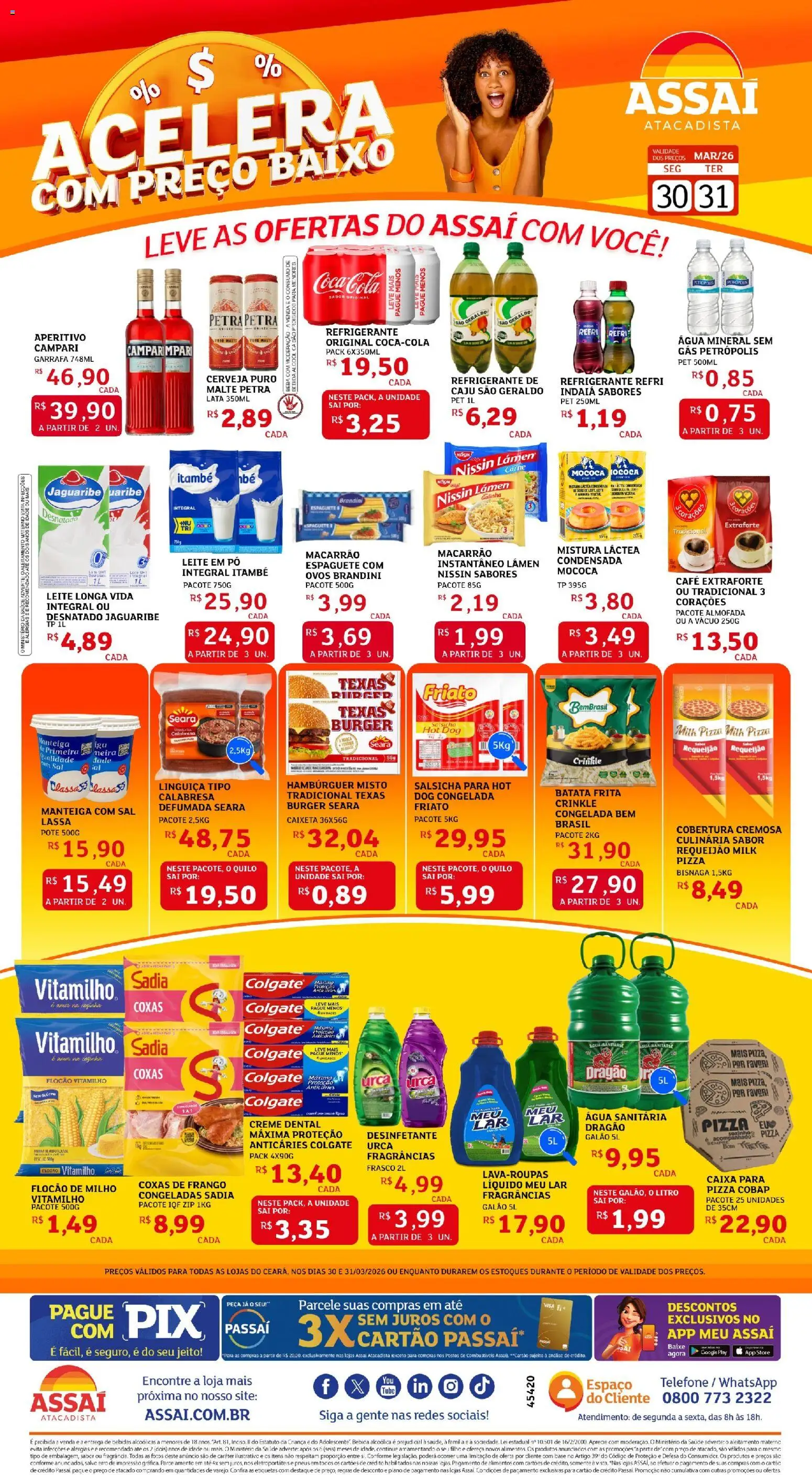 Assaí Atacadista Folheto - válido de 30.03.2026 | Página: 1 | Produtos: Caixa, Pneus, Batata, Telefone