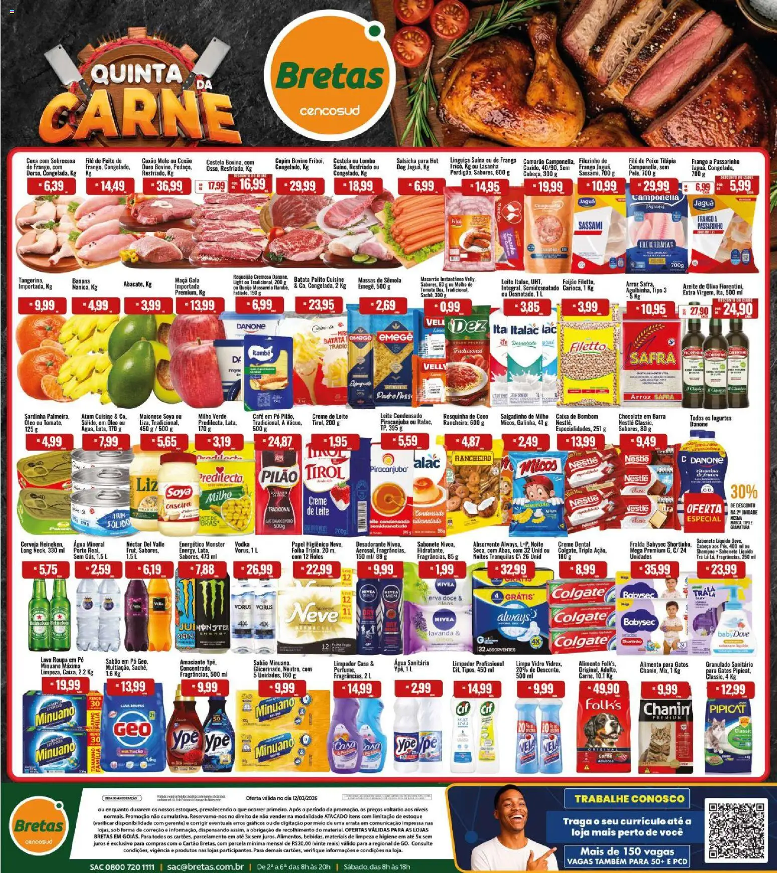 Bretas Folheto - válido de 12.03.2026 | Página: 1 | Produtos: Feijão, Cerveja, Creme dental, Papel higiênico