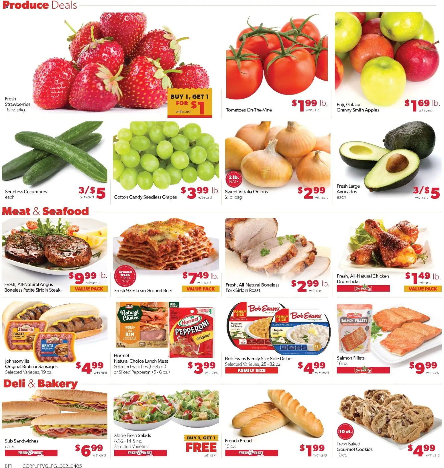 Family Fare Weekly Ad - MI - valid from 05.04.2026 | Page: 2 | Products: Bread, Beef, Cucumbers, Seafood