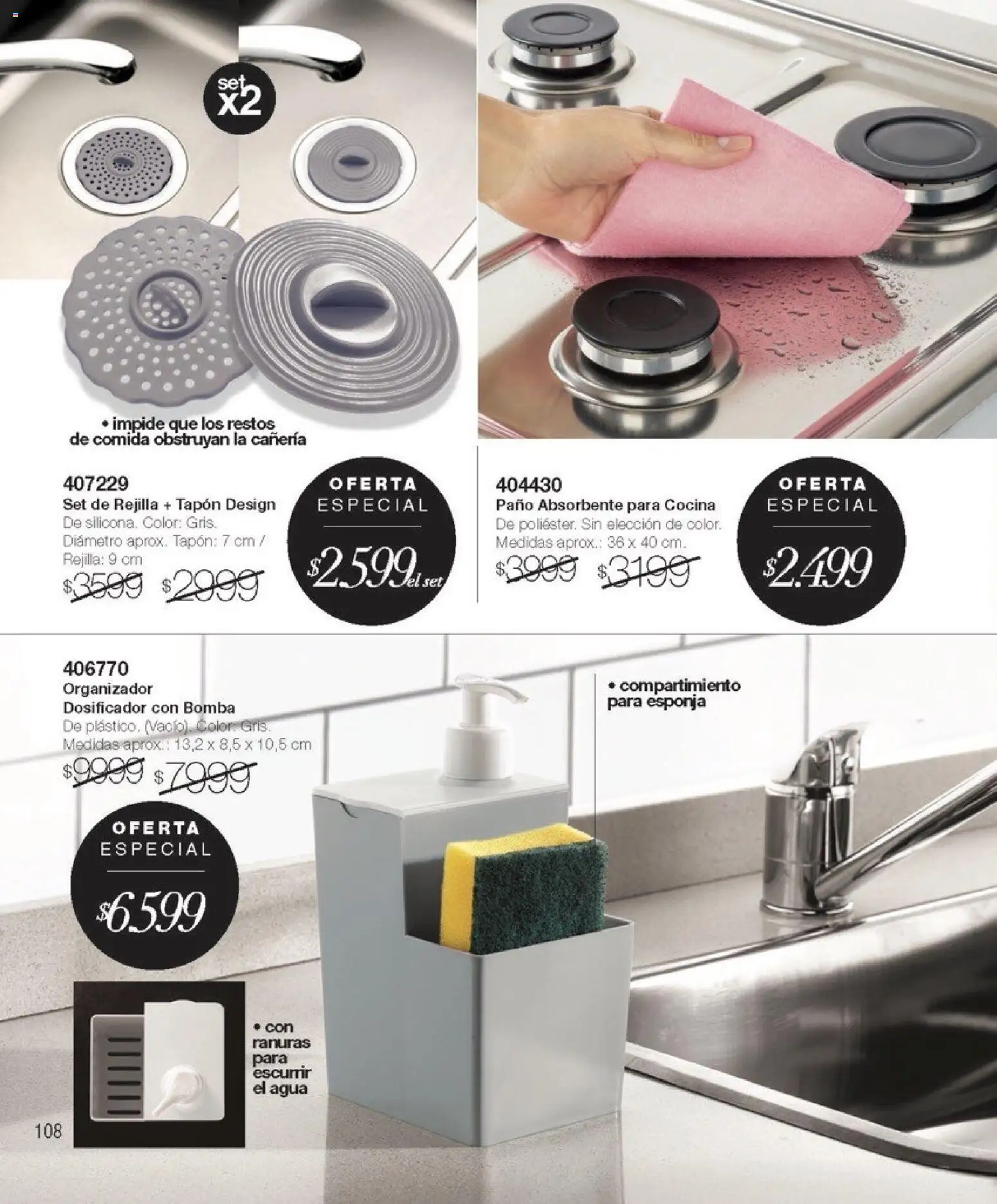 Violetta catálogo │ válido desde el 01.01.2026 | Página: 108 | Productos: Organizador, Cocina, Rejilla, Esponja
