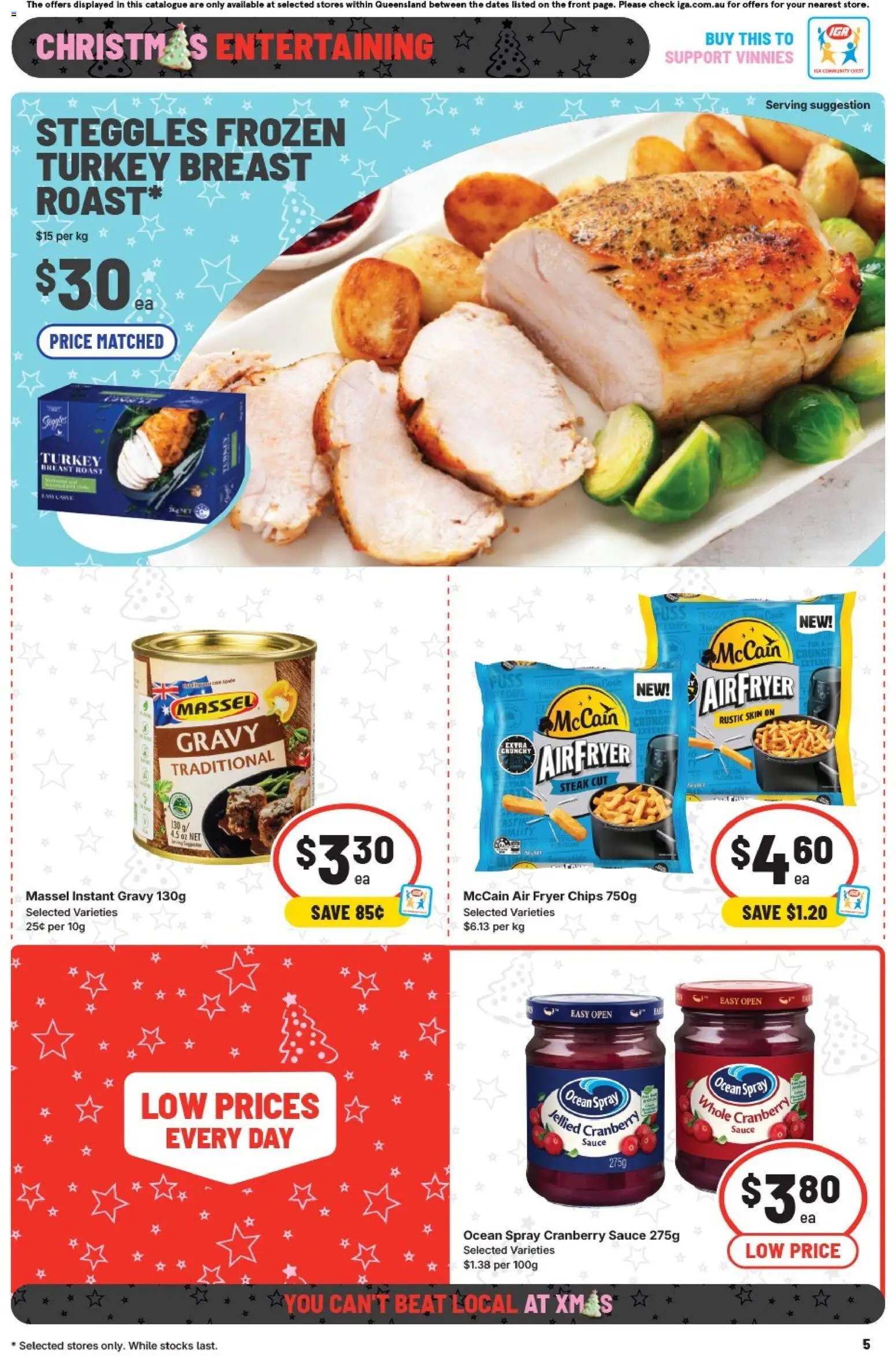 IGA catalogue - valid from 10.12.2025 | Page: 8 | Products: Chips, Steak, Sauce, Turkey