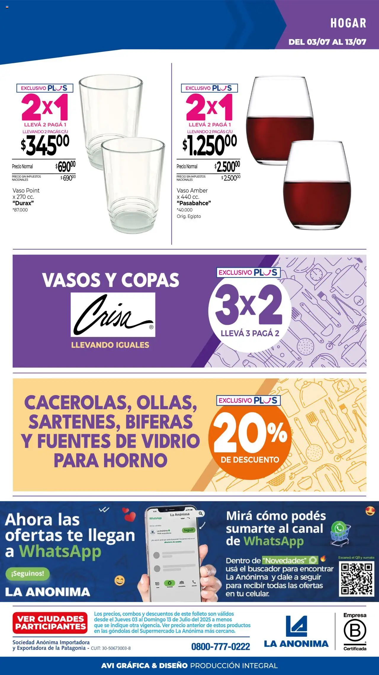 La Anonima - Insuperables - z5 │ válido desde el 03.07.2025 | Página: 40 | Productos: Horno, Té, Vasos