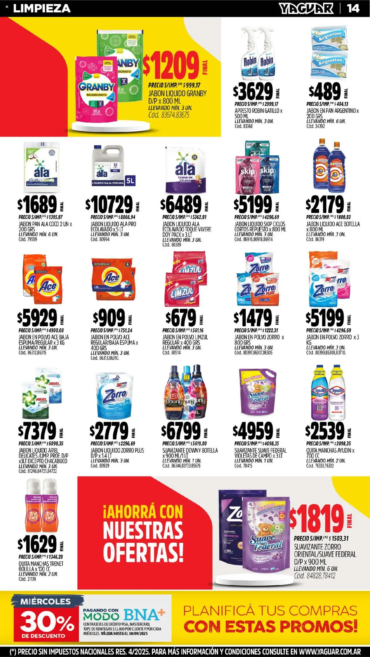 Yaguar - Misiones │ válido desde el 15.09.2025 | Página: 16 | Productos: Jabón, Quitamanchas, Espuma, Ropa