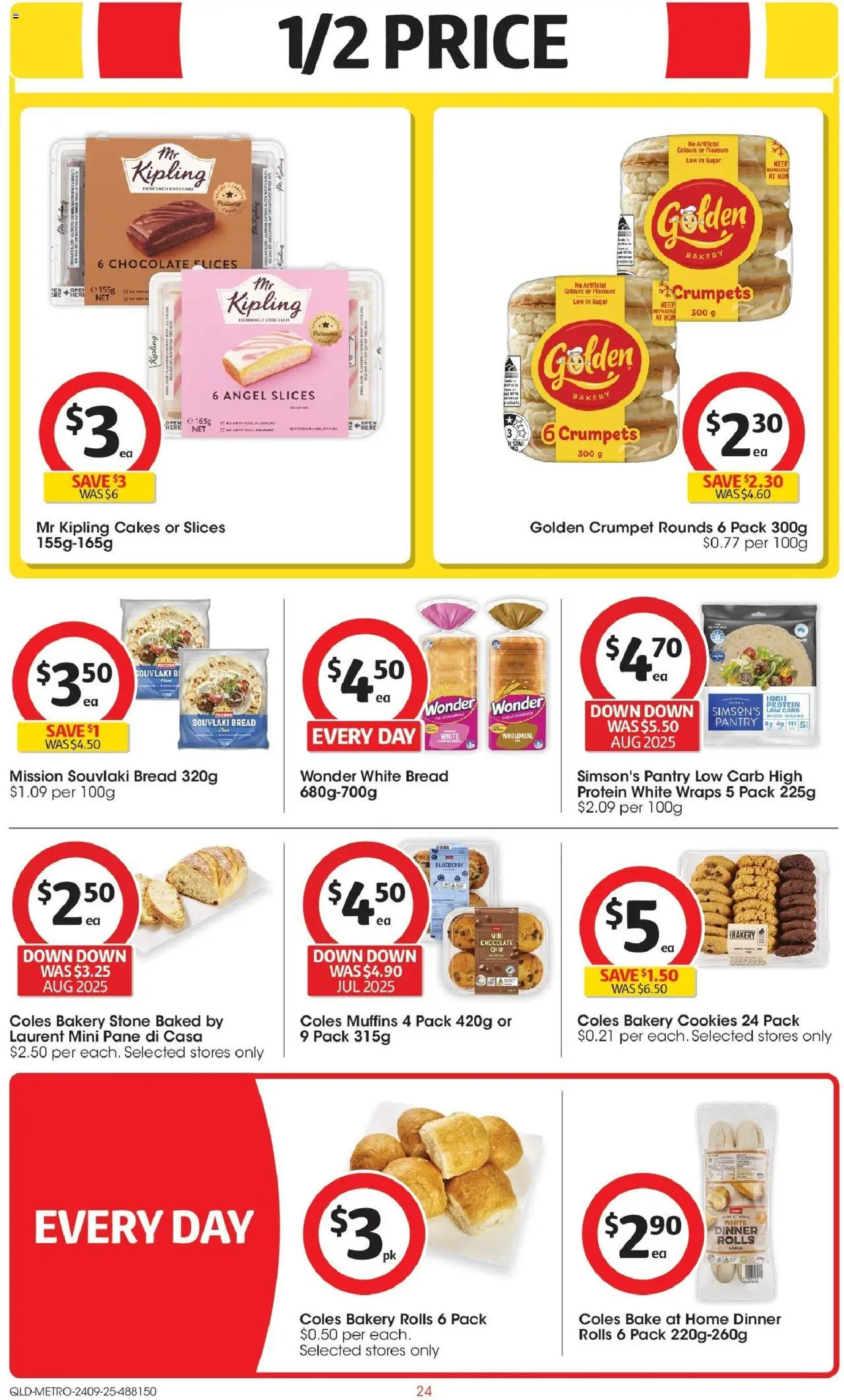 Coles catalogue - valid from 24.09.2025 | Page: 24 | Products: Crumpets, Bread, Chocolate, Sugar