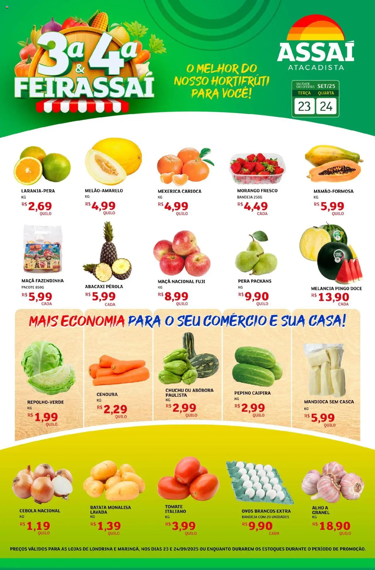 Assaí Atacadista Folheto - válido de 23.09.2025 | Página: 1 | Produtos: Mexerica, Abóbora, Abacaxi, Cenoura