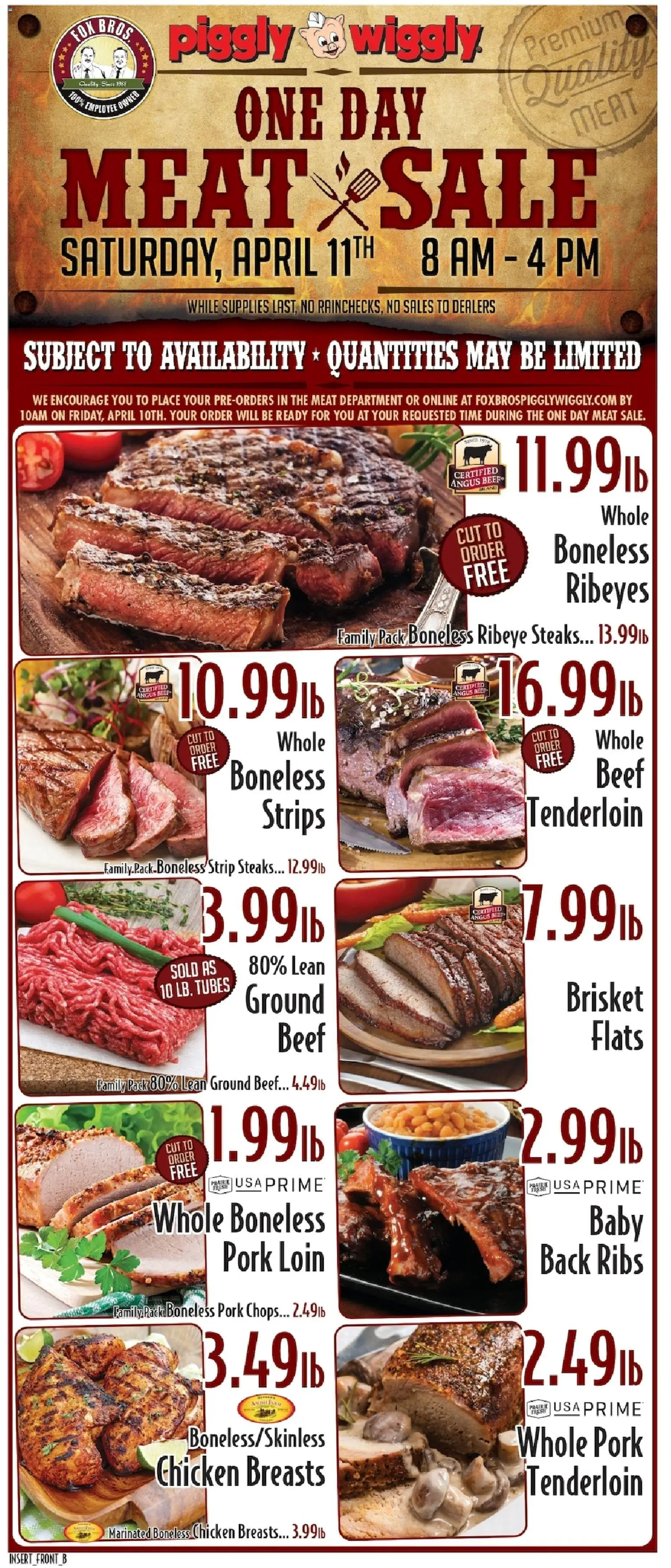 Piggly Wiggly Weekly Ad - valid from 08.04.2026 | Page: 1 | Products: Pork, Beef