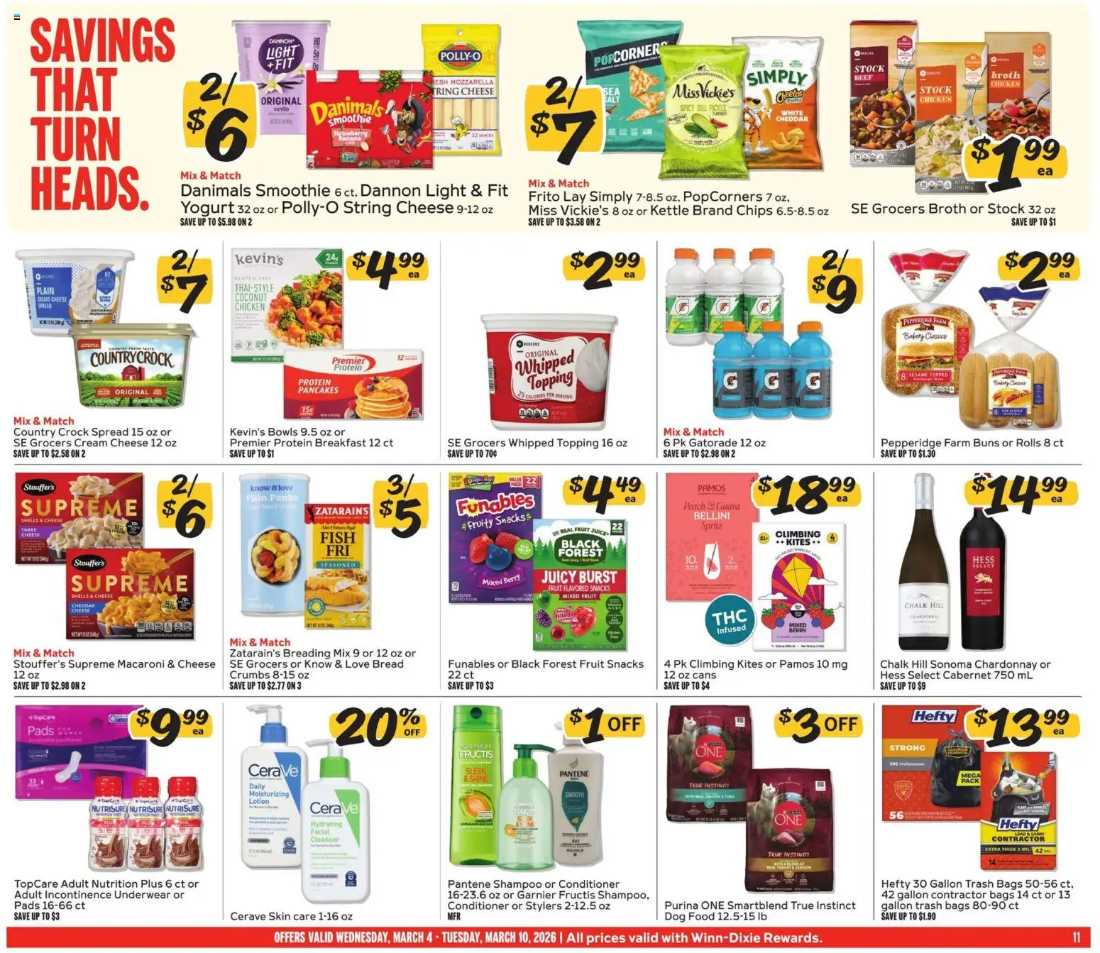 Winn Dixie Weekly Ad - valid from 04.03.2026 | Page: 11 | Products: Bakery, Bread, Underwear, Kettle