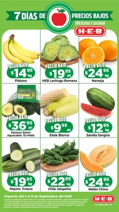 Vista previa de H-E-B - Folleto Precios Bajos, nuevo folleto de la tienda, válido en México a partir del 02.09.2025