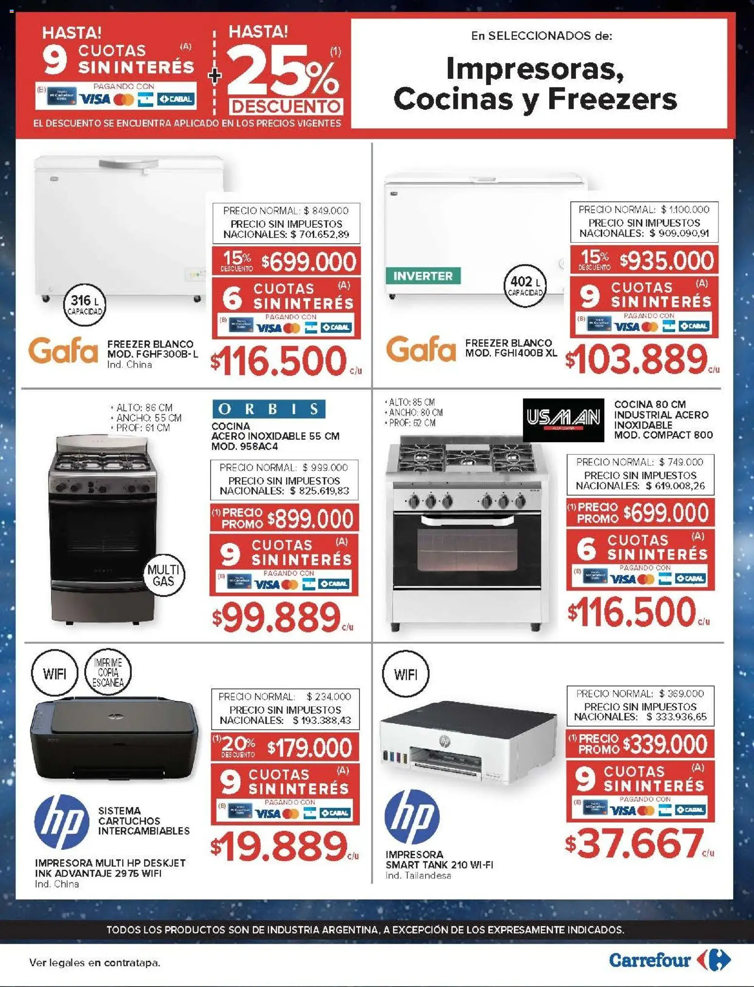 Carrefour ofertas │ válido desde el 24.02.2026 | Página: 29 | Productos: Impresora, Cocina, Freezer
