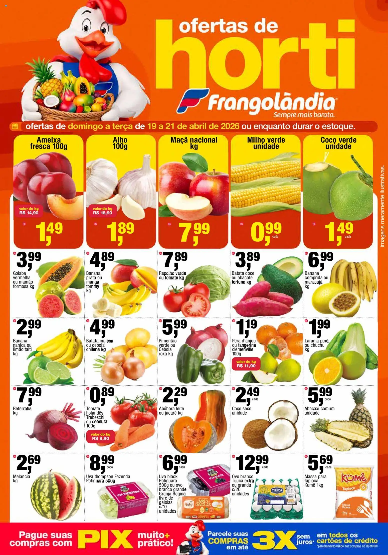 Frangolândia Folheto - válido de 19.04.2026 | Página: 1 | Produtos: Maracujá, Cebola, Abacaxi, Massa