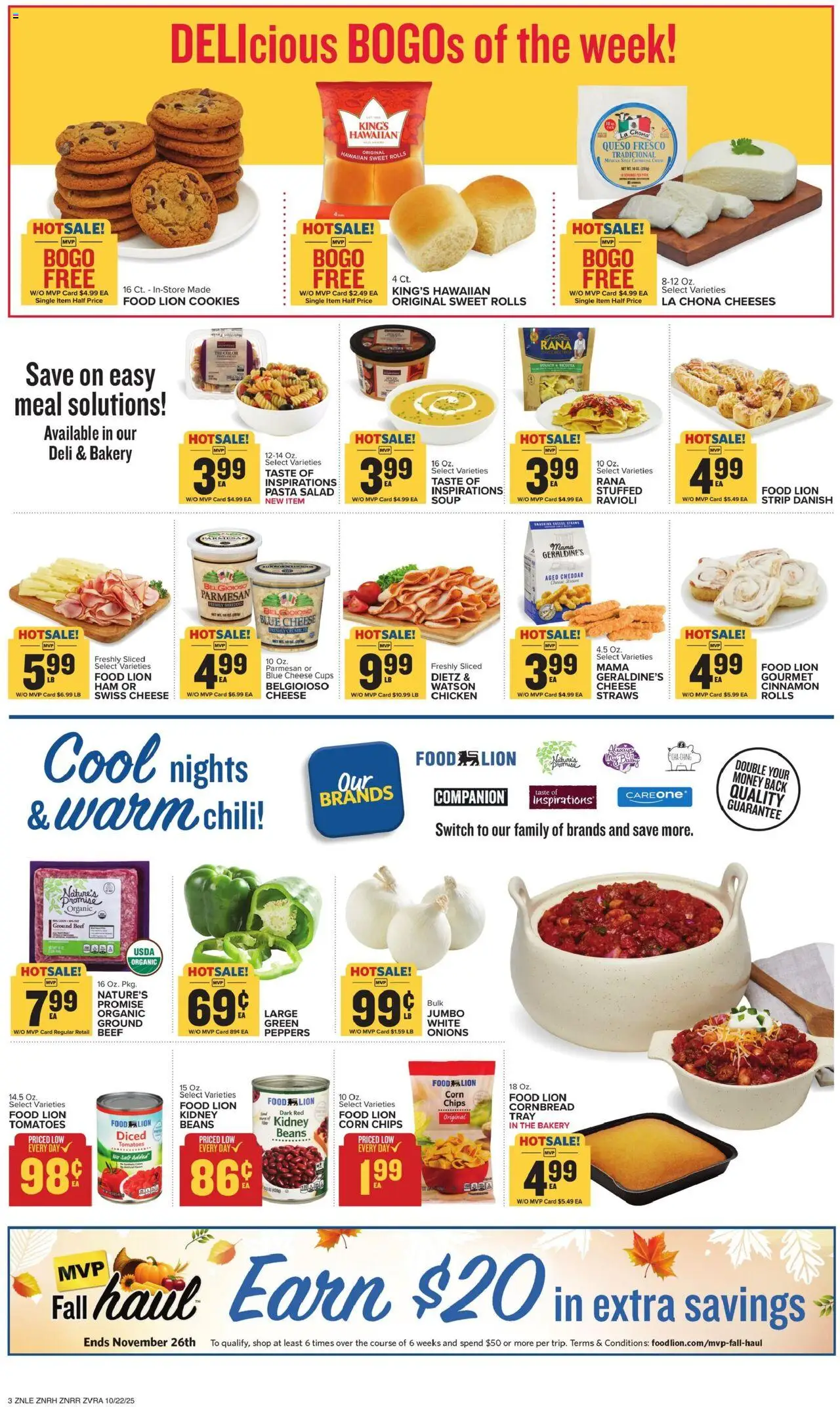 Food Lion Weekly Ad - valid from 22.10.2025 | Page: 5 | Products: Corn, Pasta, Cookies, Salt