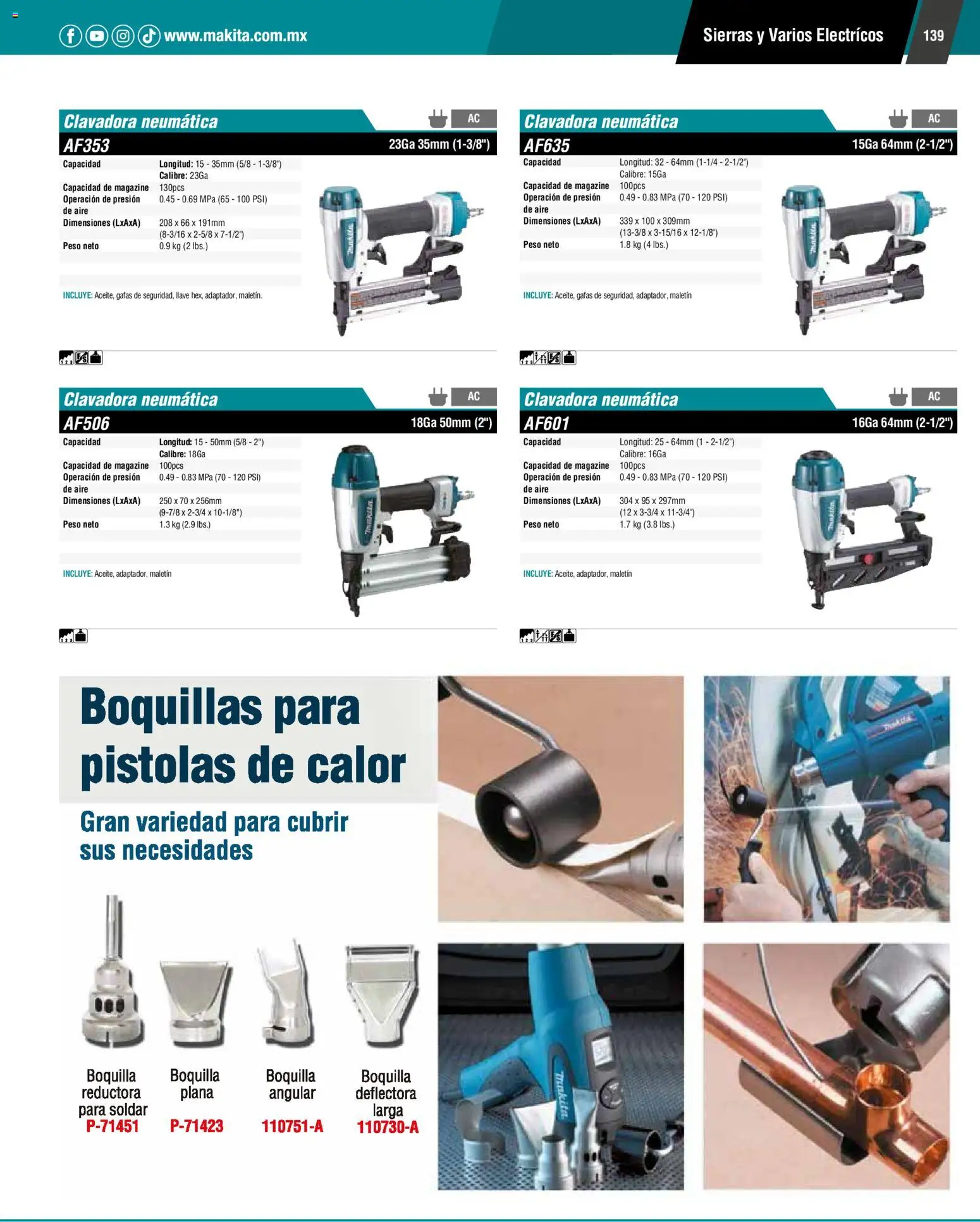 Nuevas ofertas de Makita válidas en toda la República Mexicana desde el 01.01.2024. ¡Encuentra las mejores ofertas en Makita catálogo General! | Página: 139 | Productos: Llave