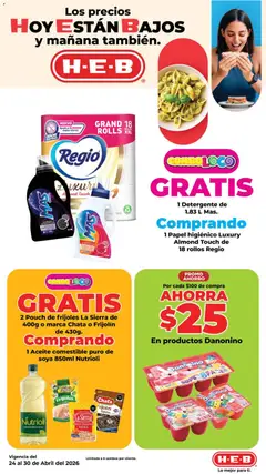 Vista previa de H-E-B folleto, nuevo folleto de la tienda, válido en México a partir del 24.04.2026 | Página: 11 | Productos: Detergente, Aceite, Papel higiénico, Sierra
