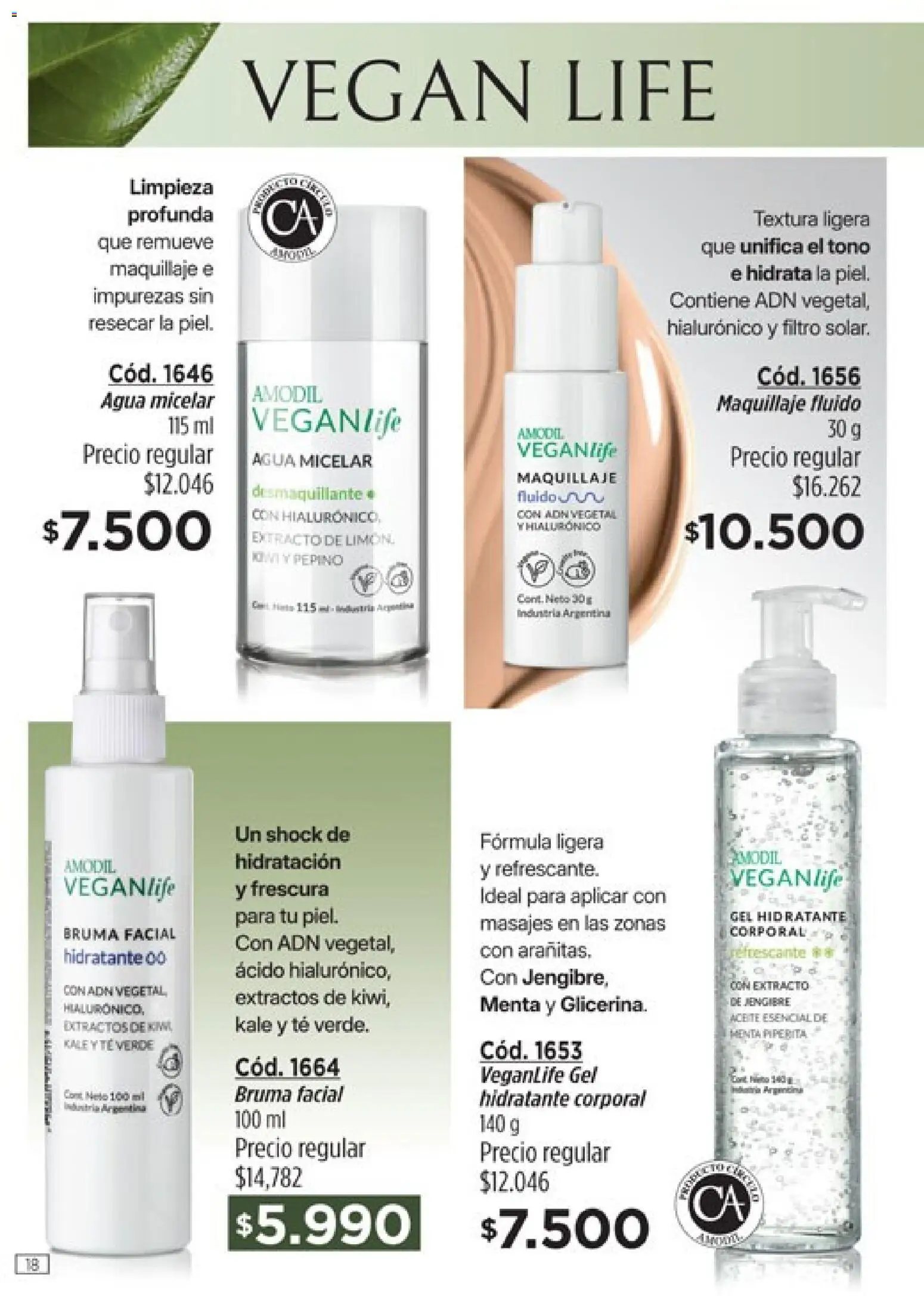 Catálogo Amodil Campaña 5 │ válido desde el 01.03.2026 | Página: 18 | Productos: Aceite, Maquillaje, Bruma, Agua