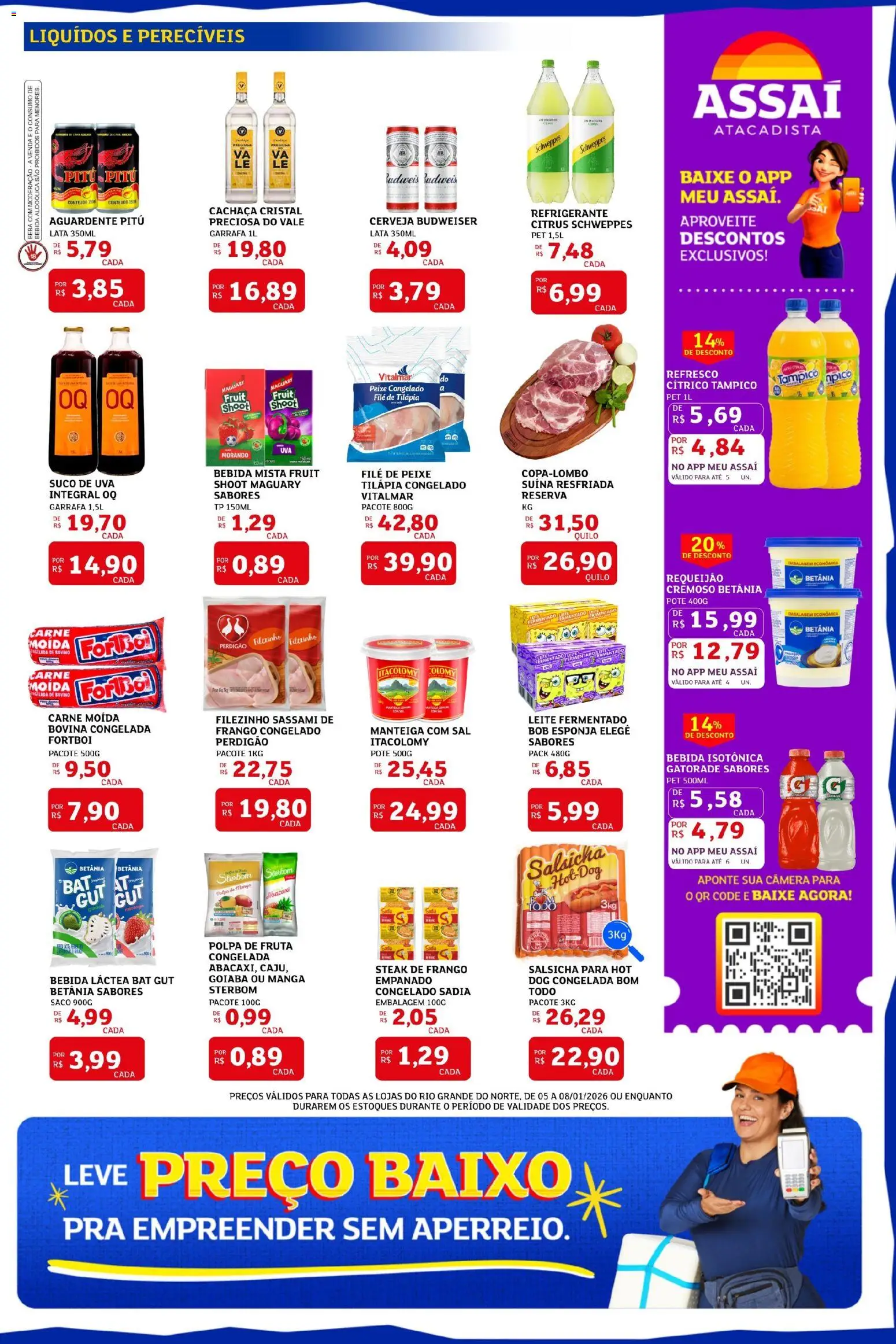 Assaí Atacadista Folheto - válido de 05.01.2026 | Página: 3 | Produtos: Goiaba, Leite, Baixo, Leite fermentado
