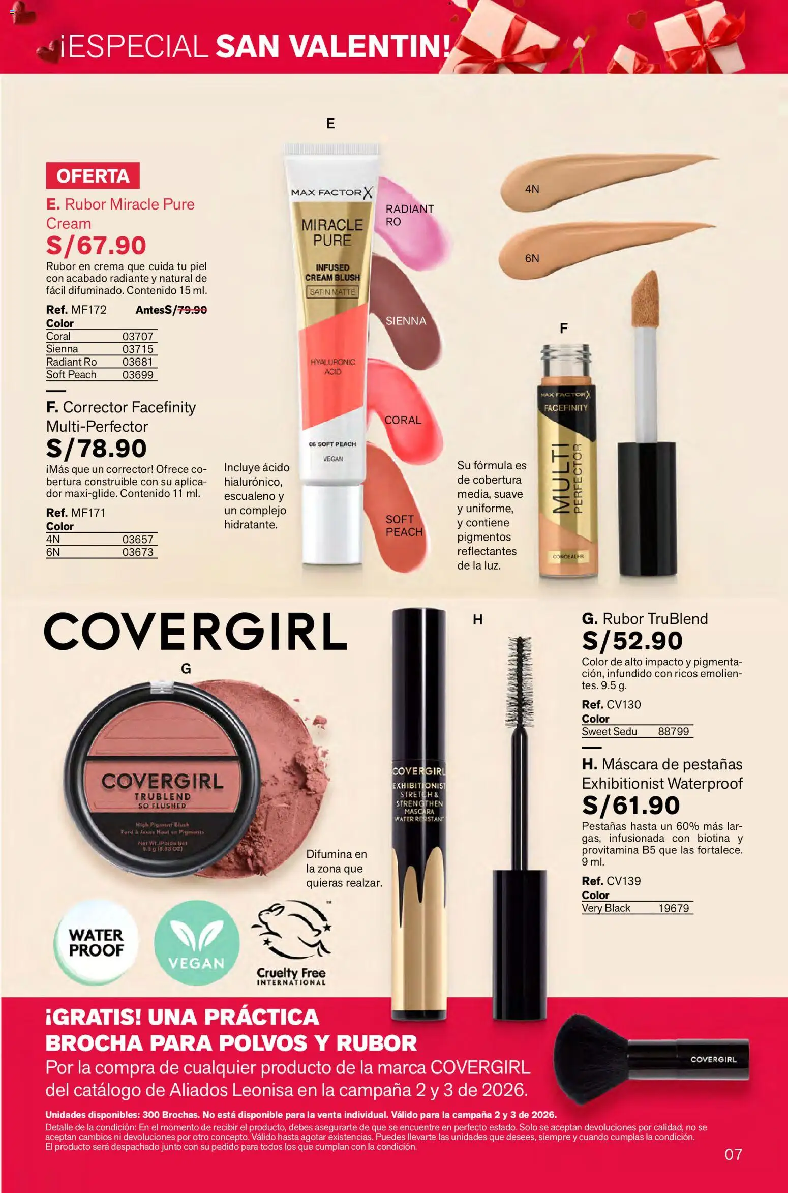 Catálogo Leonisa válido desde 16.01.2026 | Página: 7 | Productos: Brocha, Máscara, Crema, Corrector