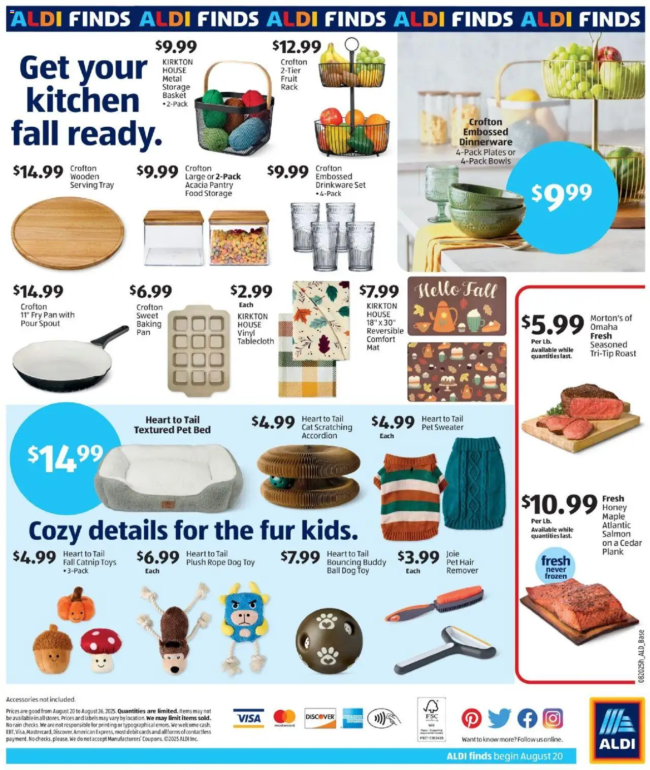 Aldi In Store Ad - valid from 20.08.2025 | Page: 2 | Products: Bed, Basket, Pan, Sweater