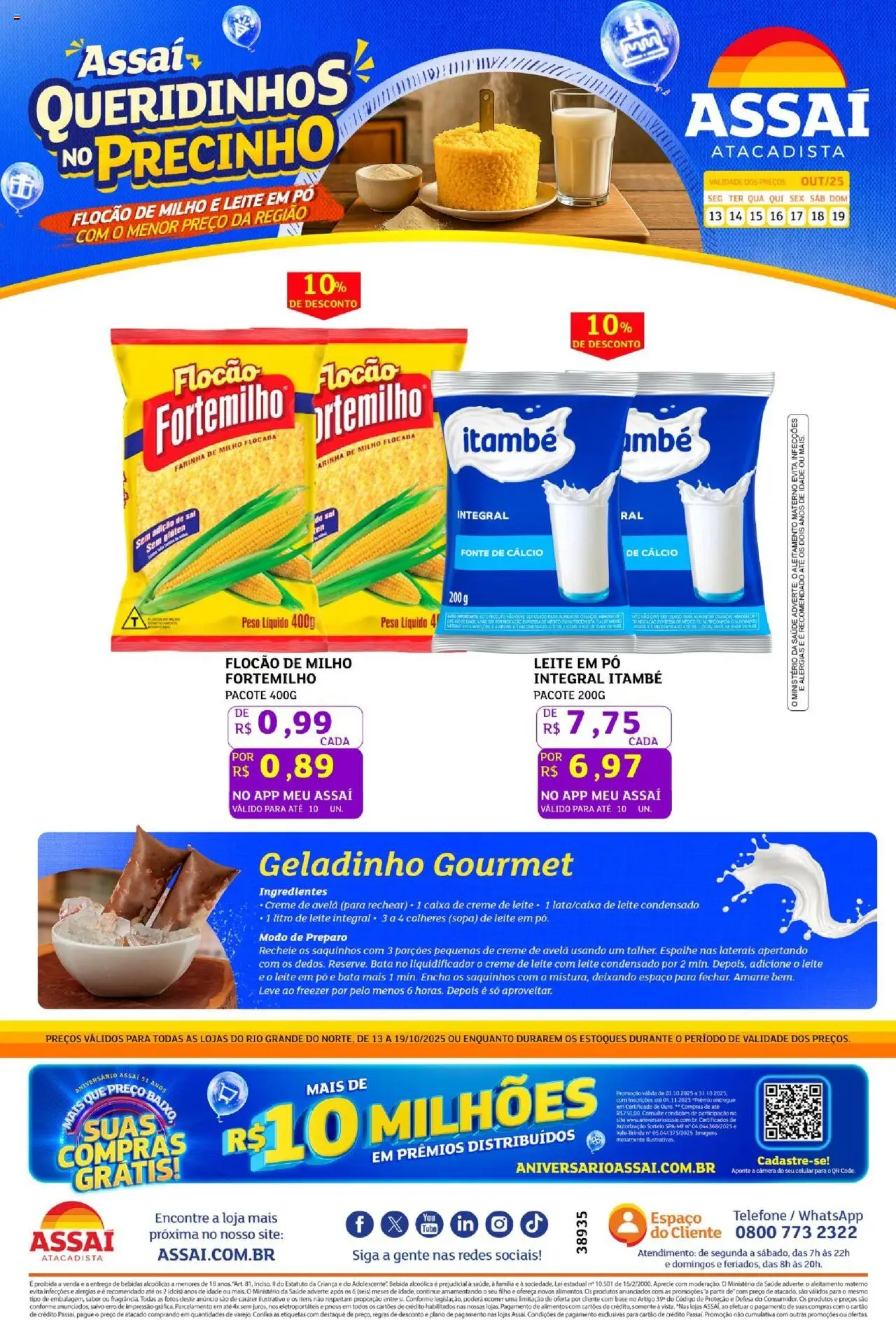 Assaí Atacadista Folheto - válido de 13.10.2025 | Página: 1 | Produtos: Pneus, Base, Baixo, Bebida