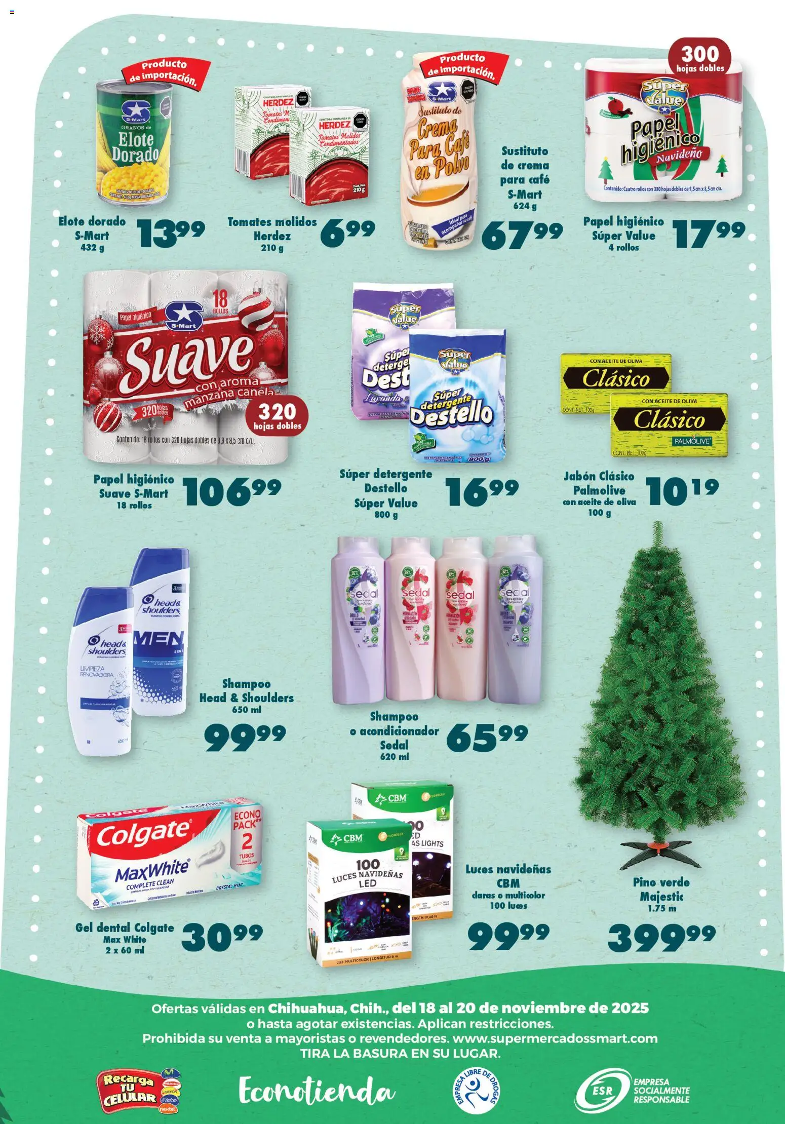 Nuevas ofertas de S-Mart válidas en toda la República Mexicana desde el 18.11.2025. ¡Encuentra las mejores ofertas en S-Mart folleto! | Página: 6 | Productos: Manzana, Café, Acondicionador, Jabón