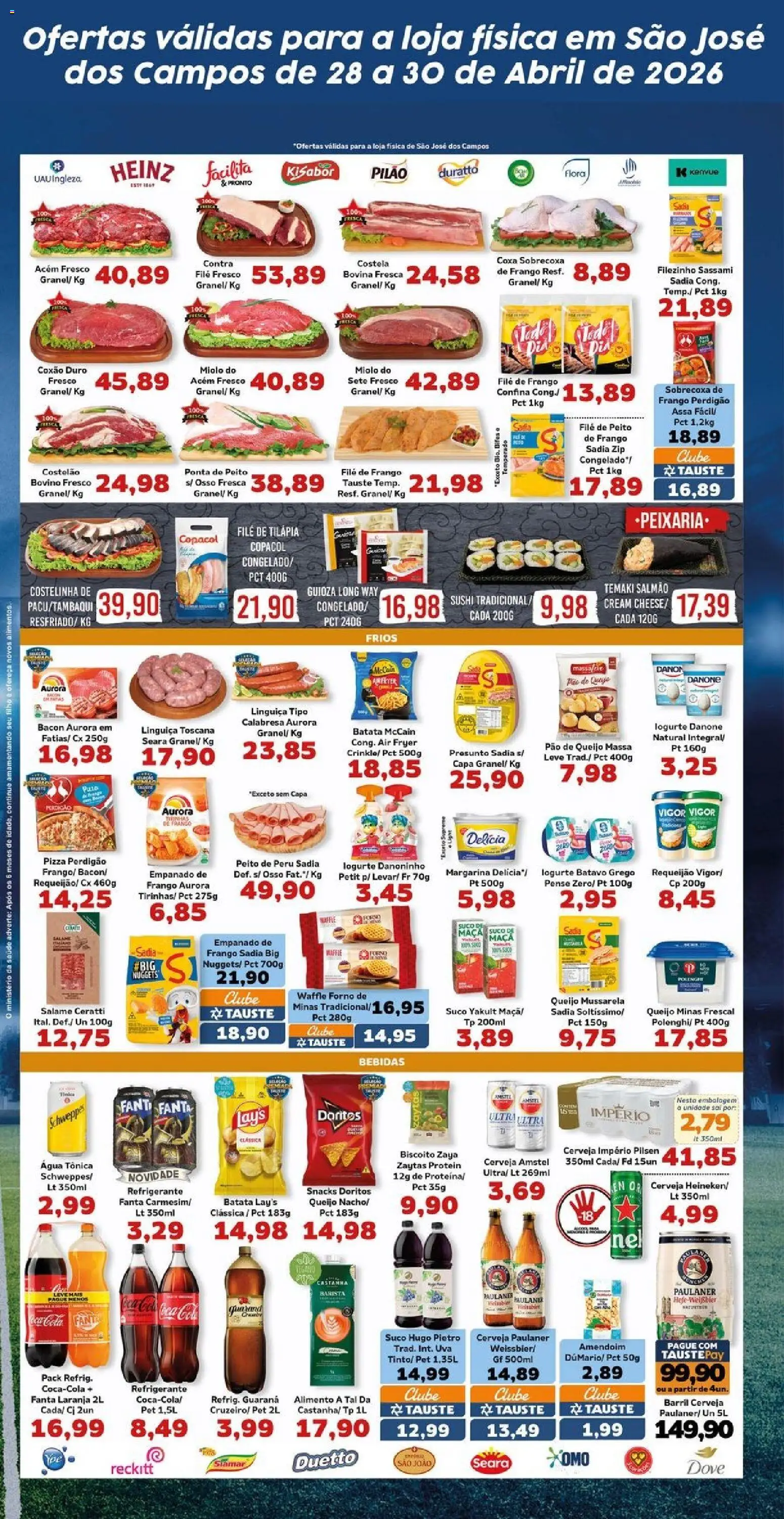 Tauste Folheto - válido de 28.04.2026 | Página: 4 | Produtos: Fanta, Água tônica, Peito de peru, Refrigerante