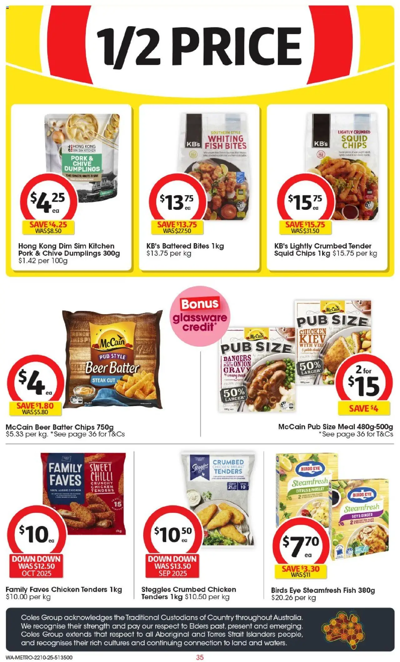 Coles catalogue - valid from 22.10.2025 | Page: 35 | Products: Ginger, Glassware, Beer, Fish