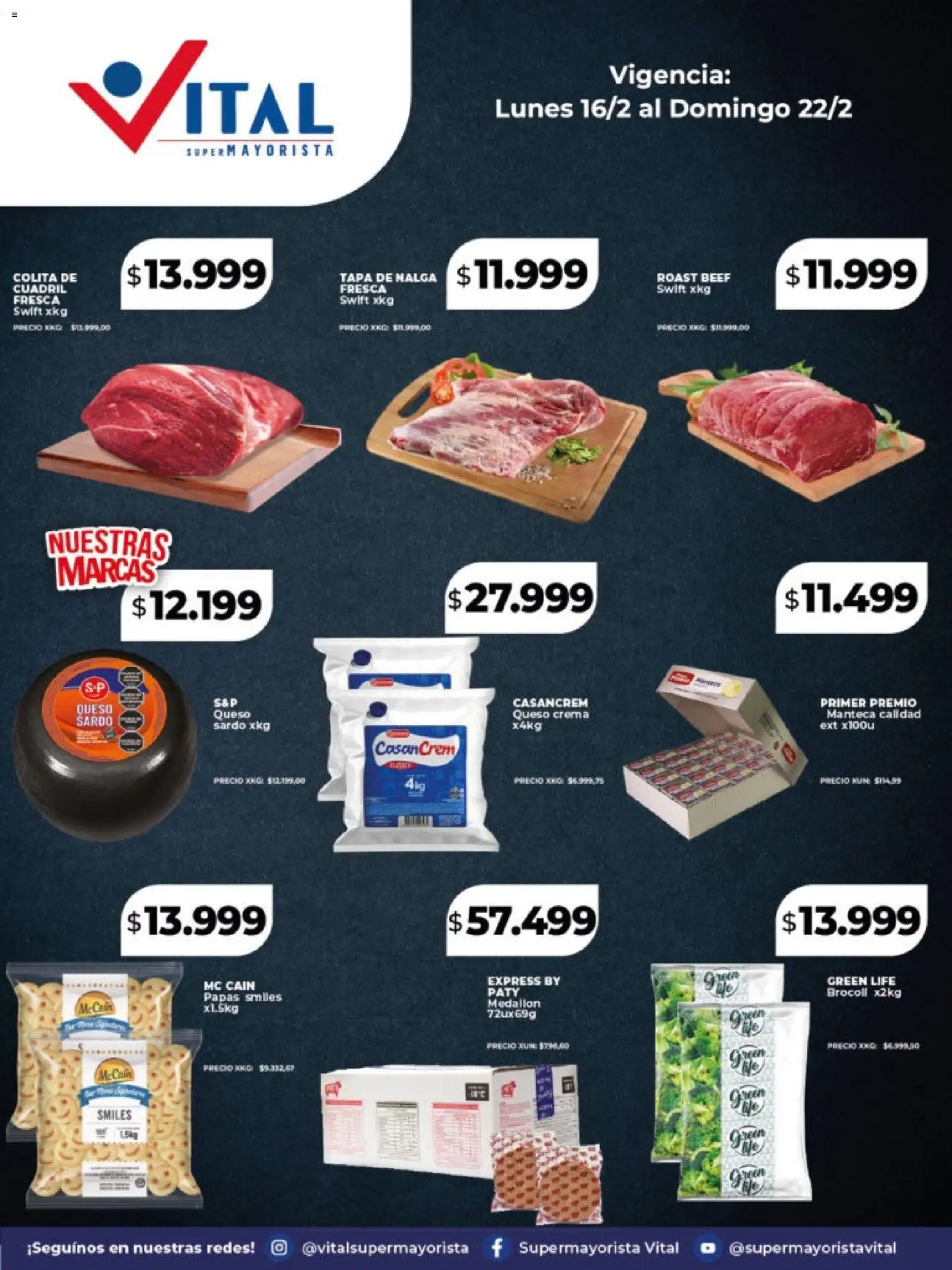 Vital - Especial Vital corporativa │ válido desde el 16.02.2026 | Página: 2 | Productos: Queso crema, Manteca, Queso, Crema